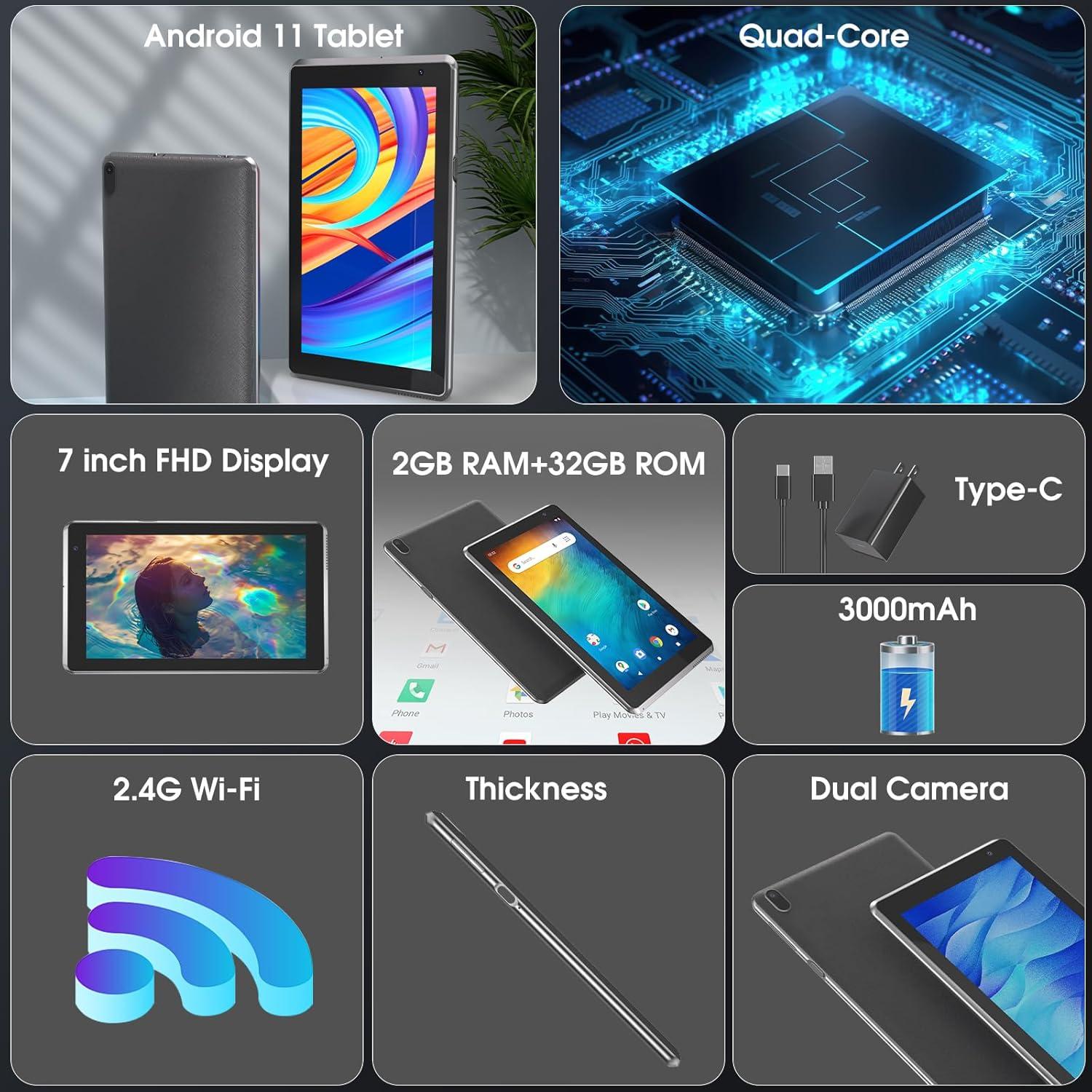 Tableta RUIQIAI AIQ2 7" Android 11 2GB 32GB 1TB Expandible