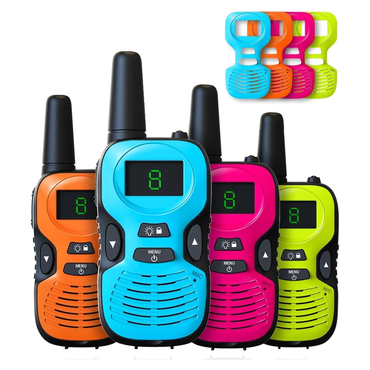 Walkie Talkies Hetyue para Niños - Alcance 4,83 km - 4 Pzs