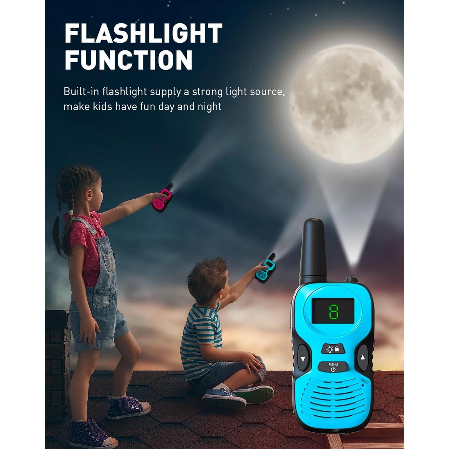 Walkie Talkies Hetyue para Niños - Alcance 4,83 km - 4 Pzs