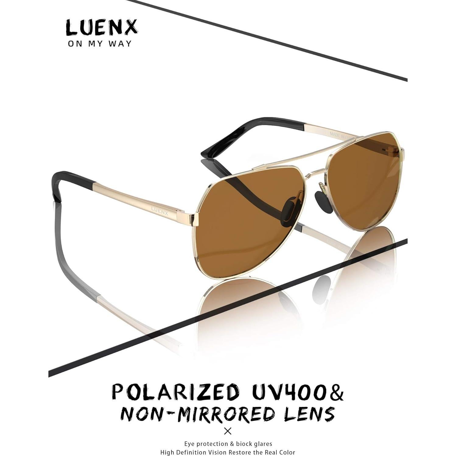 Gafas de sol LUENX Aviador Polarizadas UV400 para Unisex