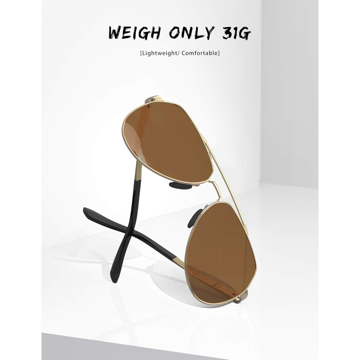 Gafas de sol LUENX Aviador Polarizadas UV400 para Unisex