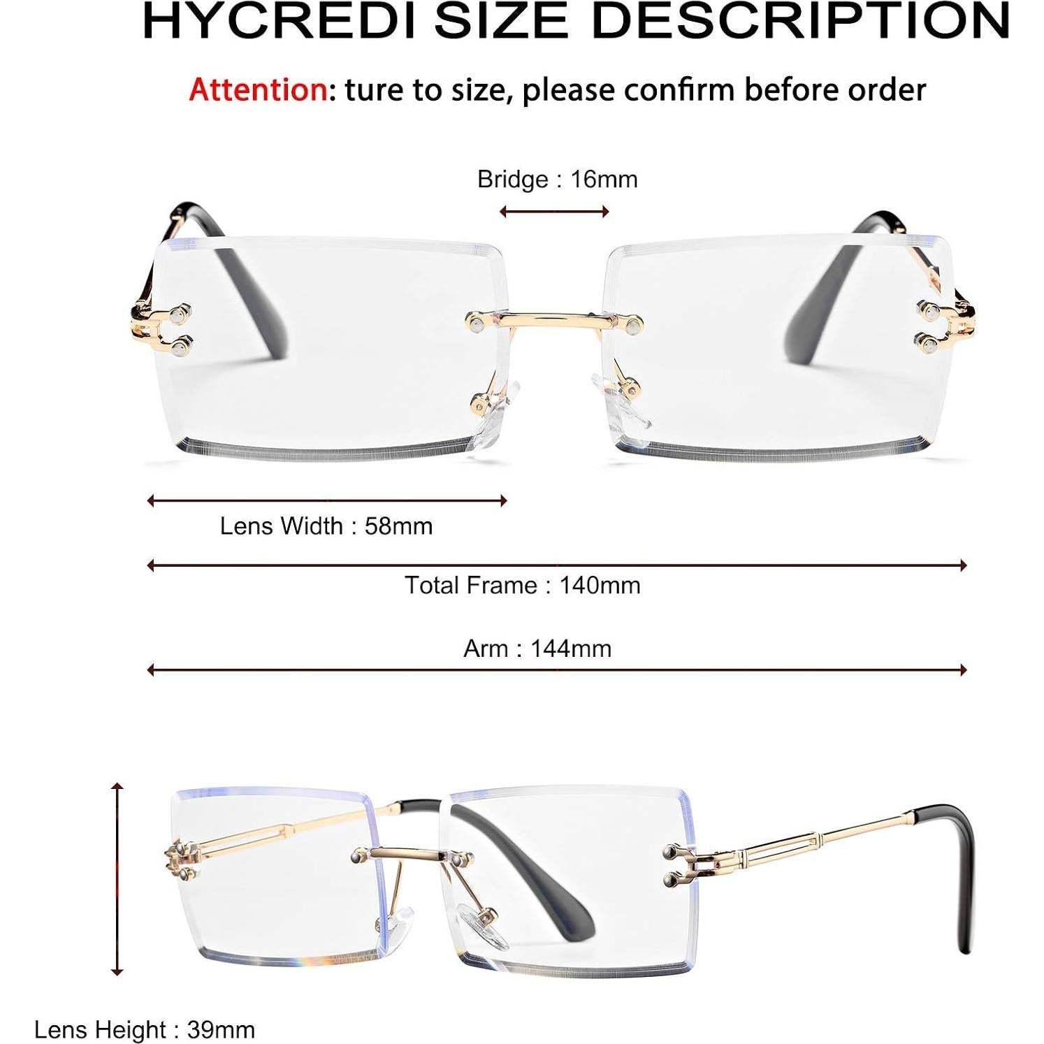 Gafas de Sol Rectangulares UV400 Metal A1 3 Paquete