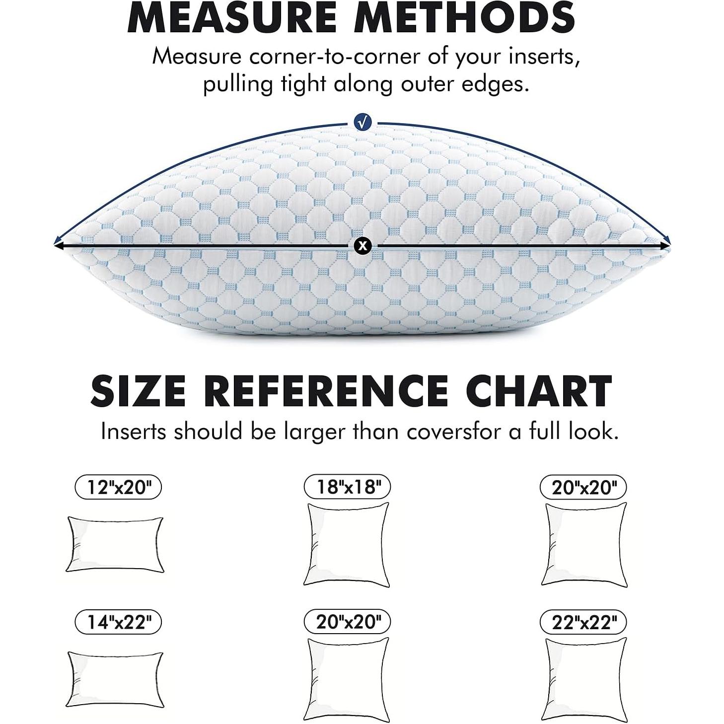 MIULEE Almohadas Decorativas 50.8x50.8 cm Espuma Memoria Juego 2