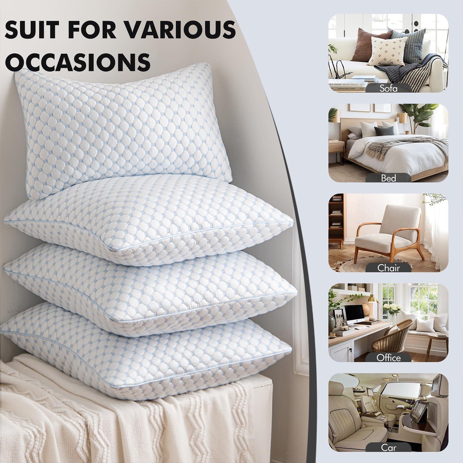 MIULEE Almohadas Decorativas 50.8x50.8 cm Espuma Memoria Juego 2