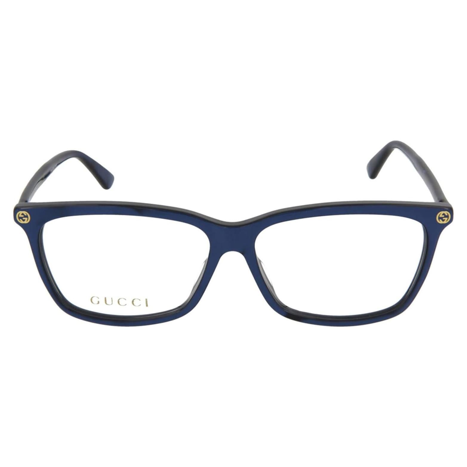 Gucci 0042OA 004 Asian Fit Blue Plastic Cat-Eye Eyeglasses 55mm
