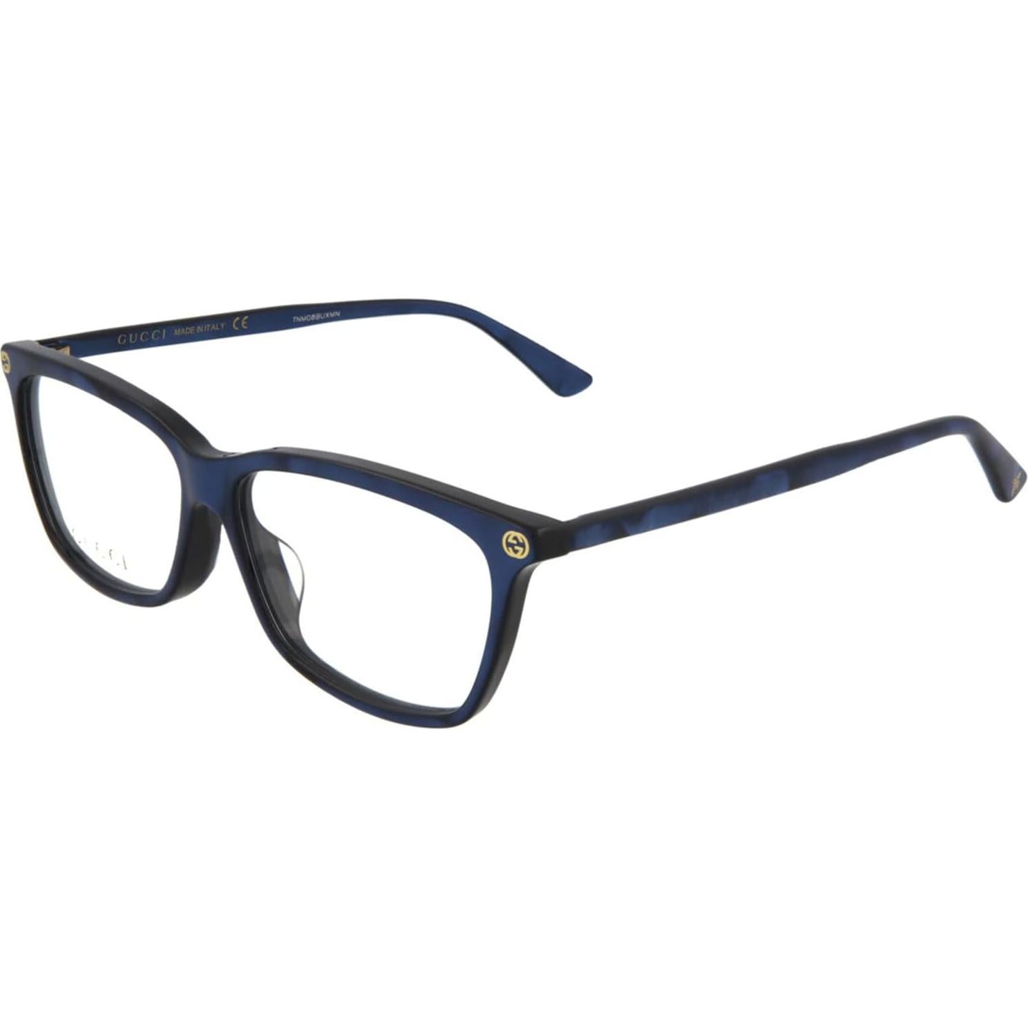 Gucci 0042OA 004 Asian Fit Blue Plastic Cat-Eye Eyeglasses 55mm