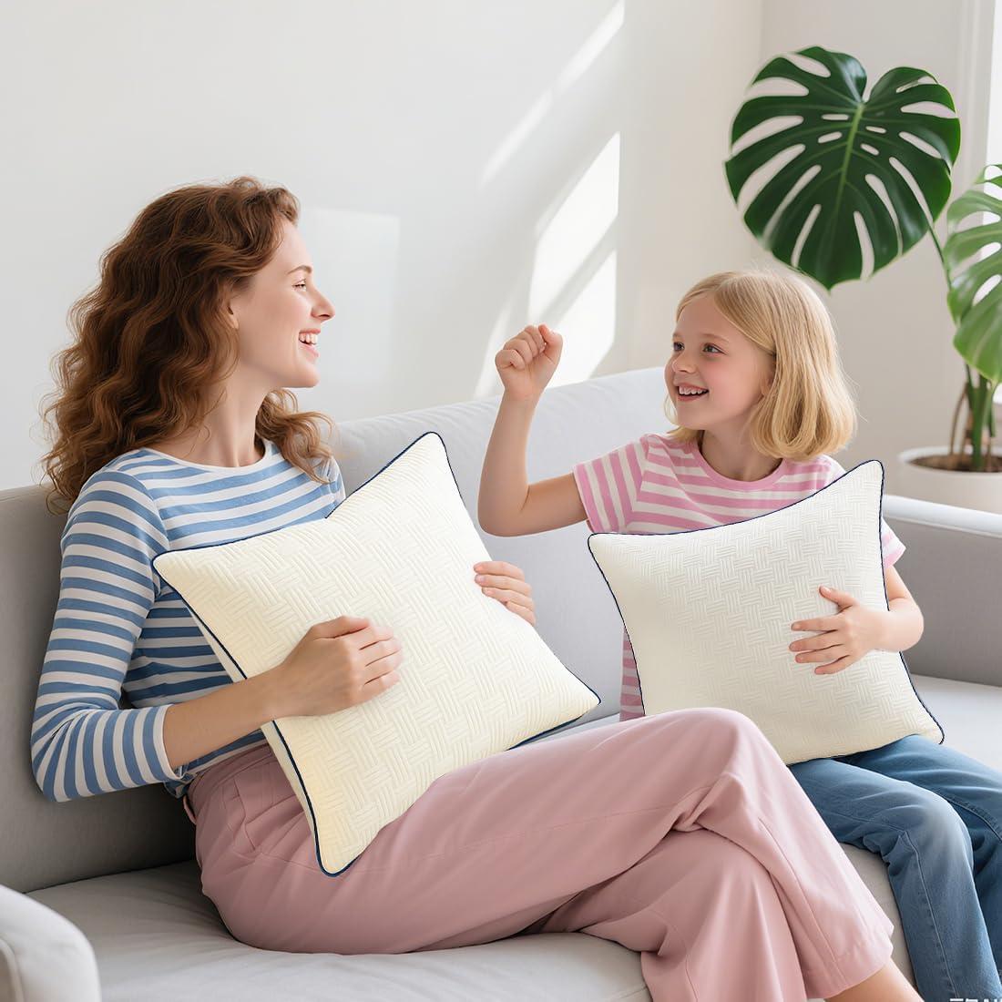 Insertos de Almohada Oubonun 20x20 cm - Set de 2 Beige