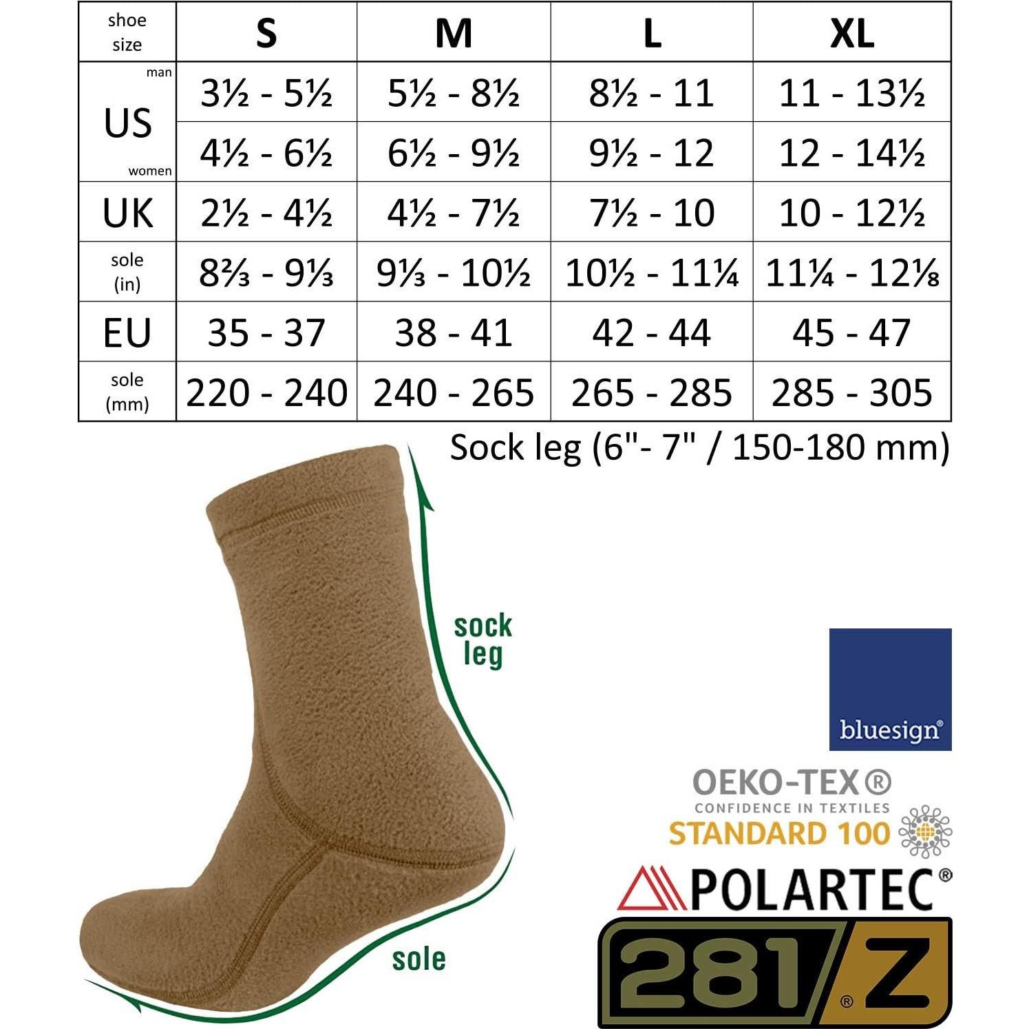 Calcetines Tácticos 281Z para Invierno - Polartec - Marrón Coyote