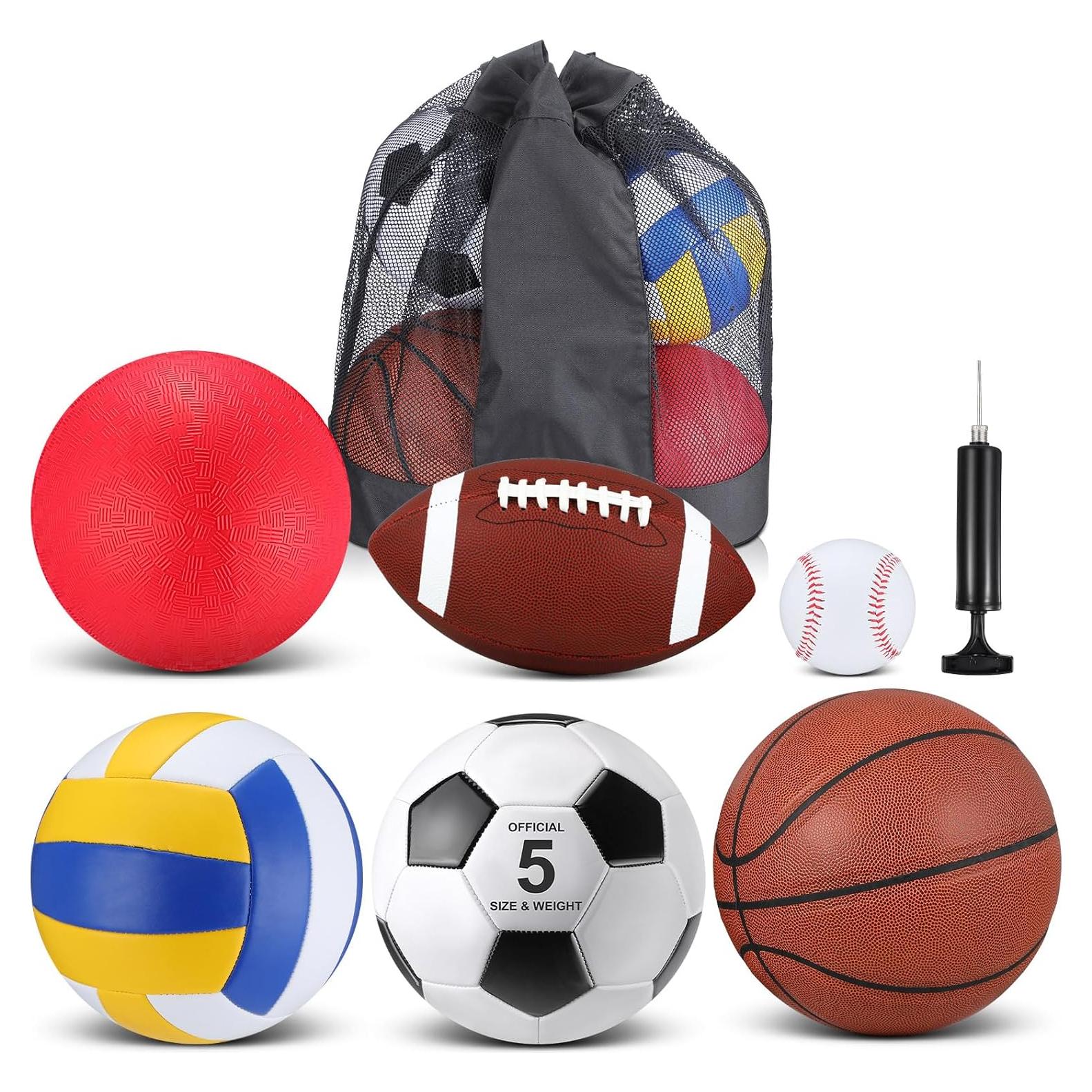 Set de 6 Pelotas Deportivas Libima Tamaño Oficial con Bolsa
