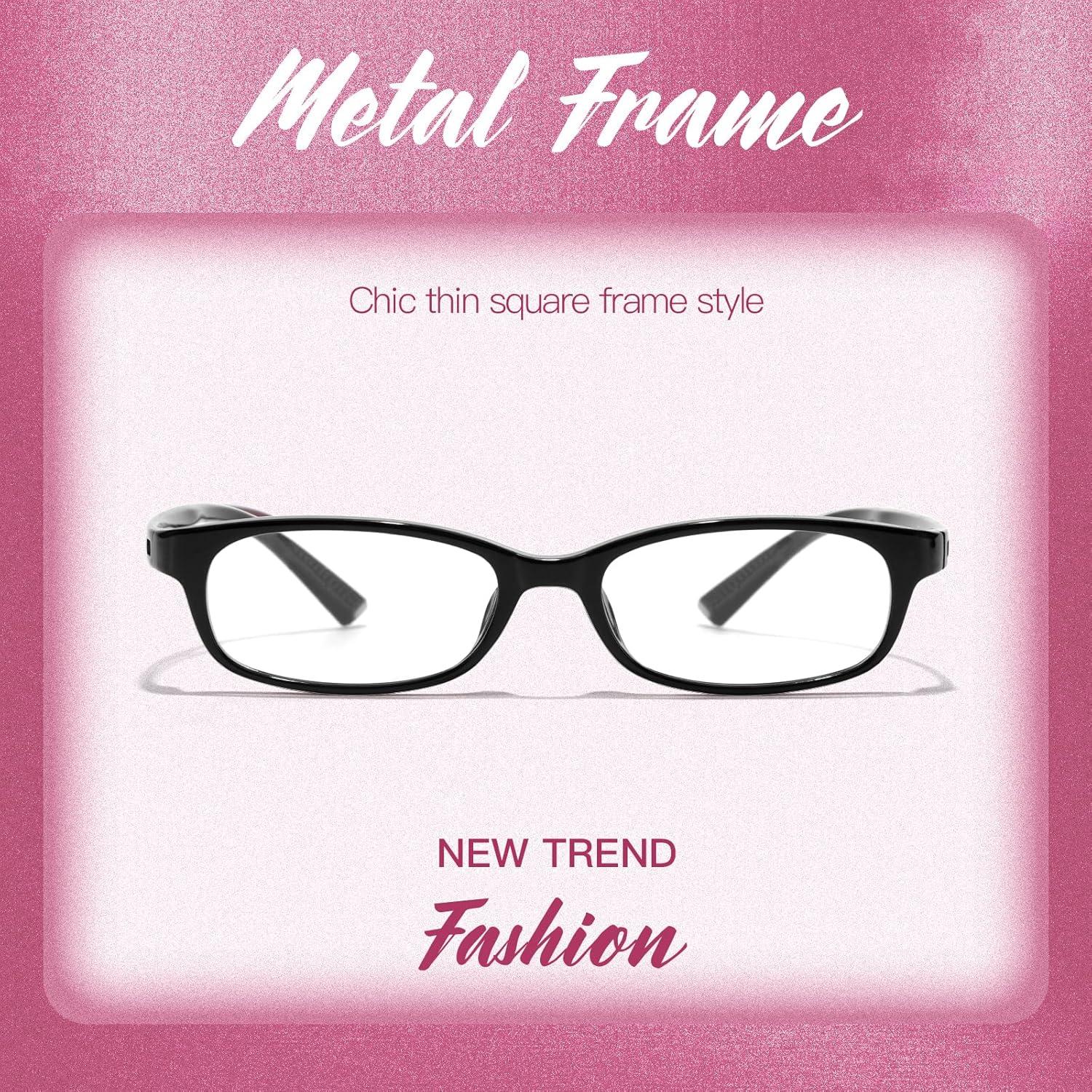 Gafas Rectangulares Y2K Anti-Luz Azul Montura Negra