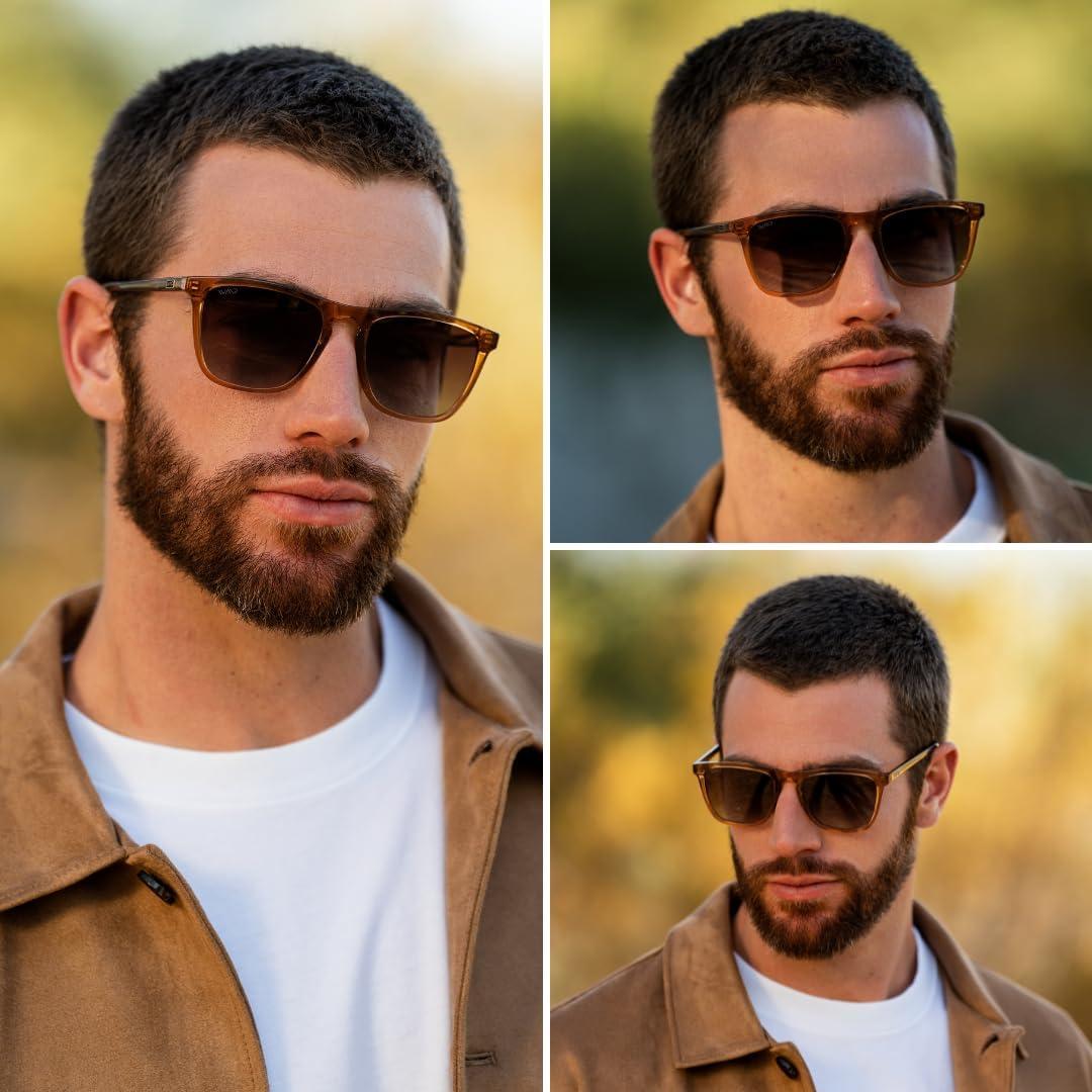 WearMe Pro - Gafas de sol cuadradas polarizadas para hombres