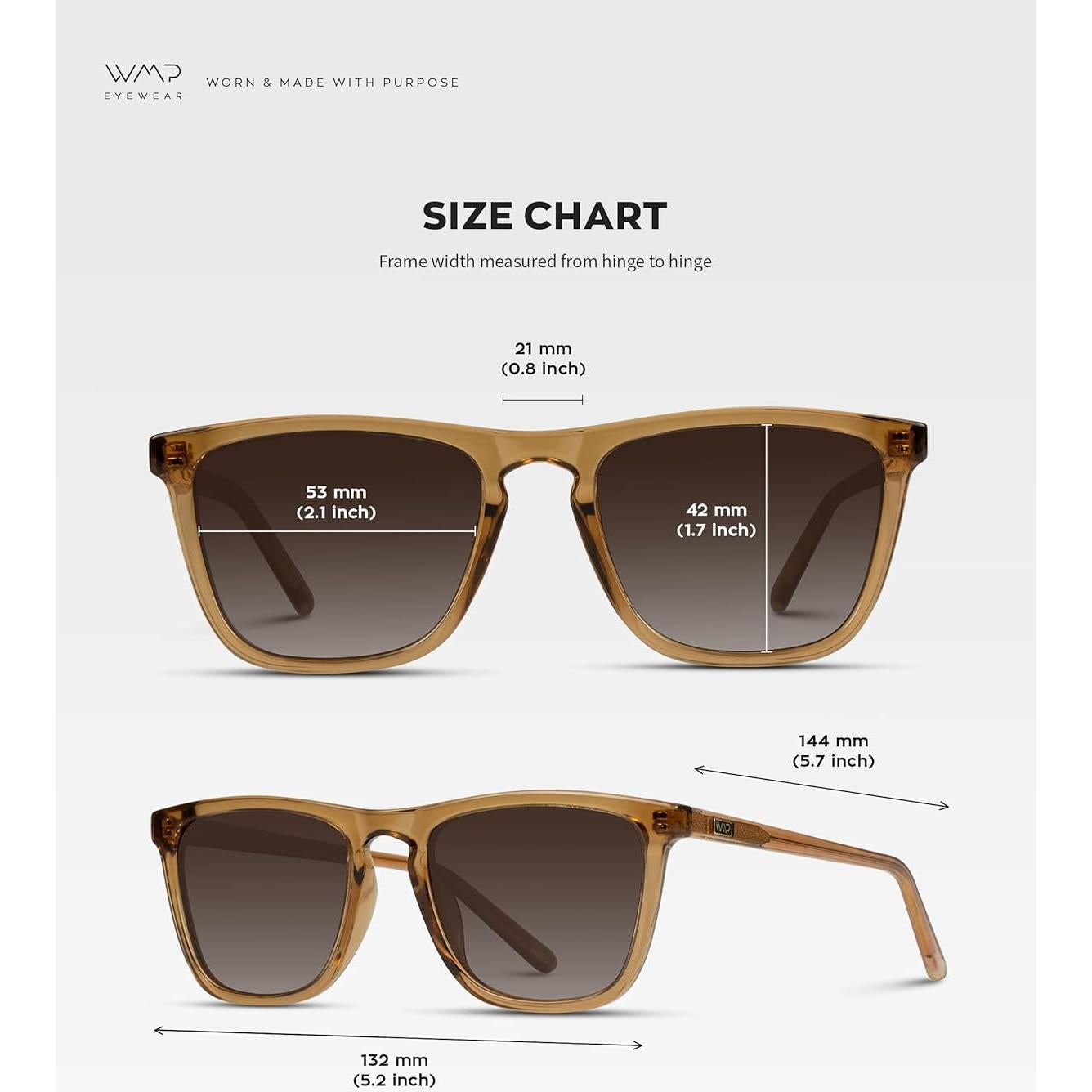 WearMe Pro - Gafas de sol cuadradas polarizadas para hombres