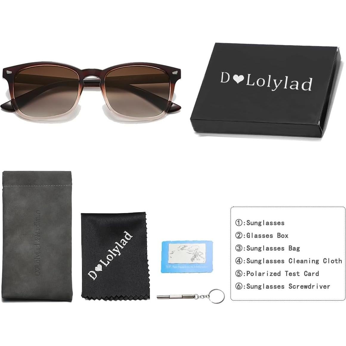 Gafas de sol polarizadas DLolylad UV400 estilo retro