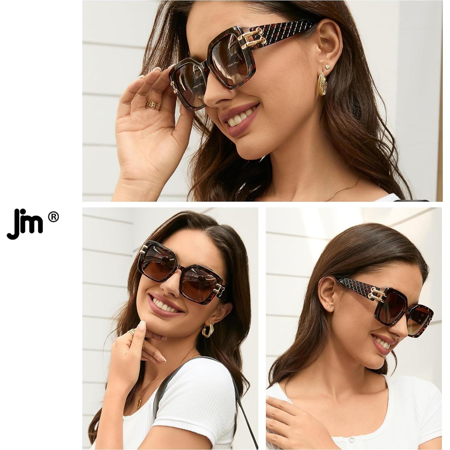 Gafas de sol JM Vintage cuadradas polarizadas para mujer