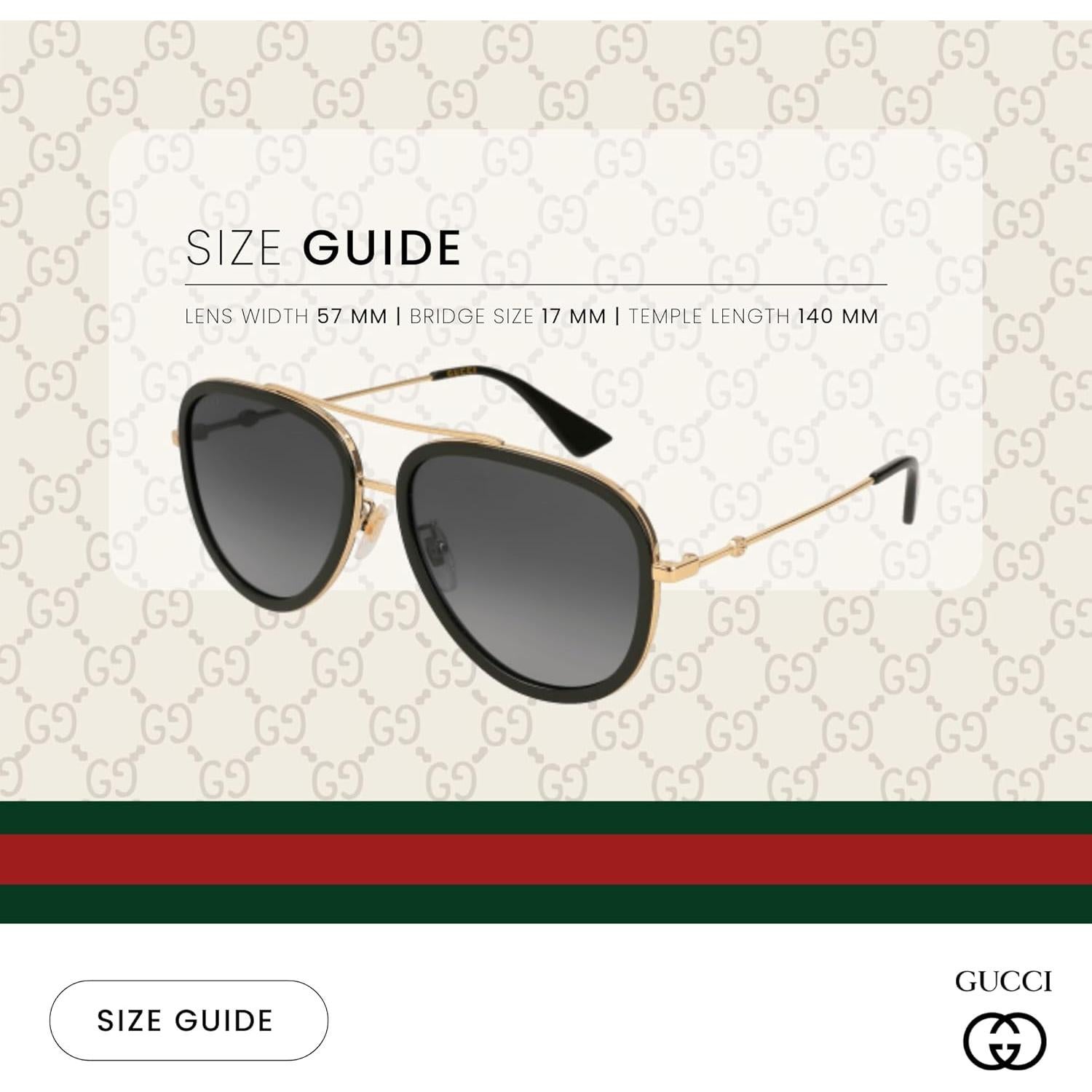 Gafas de sol Gucci GG0062S Oro/Gris + Kit de cuidado iWear