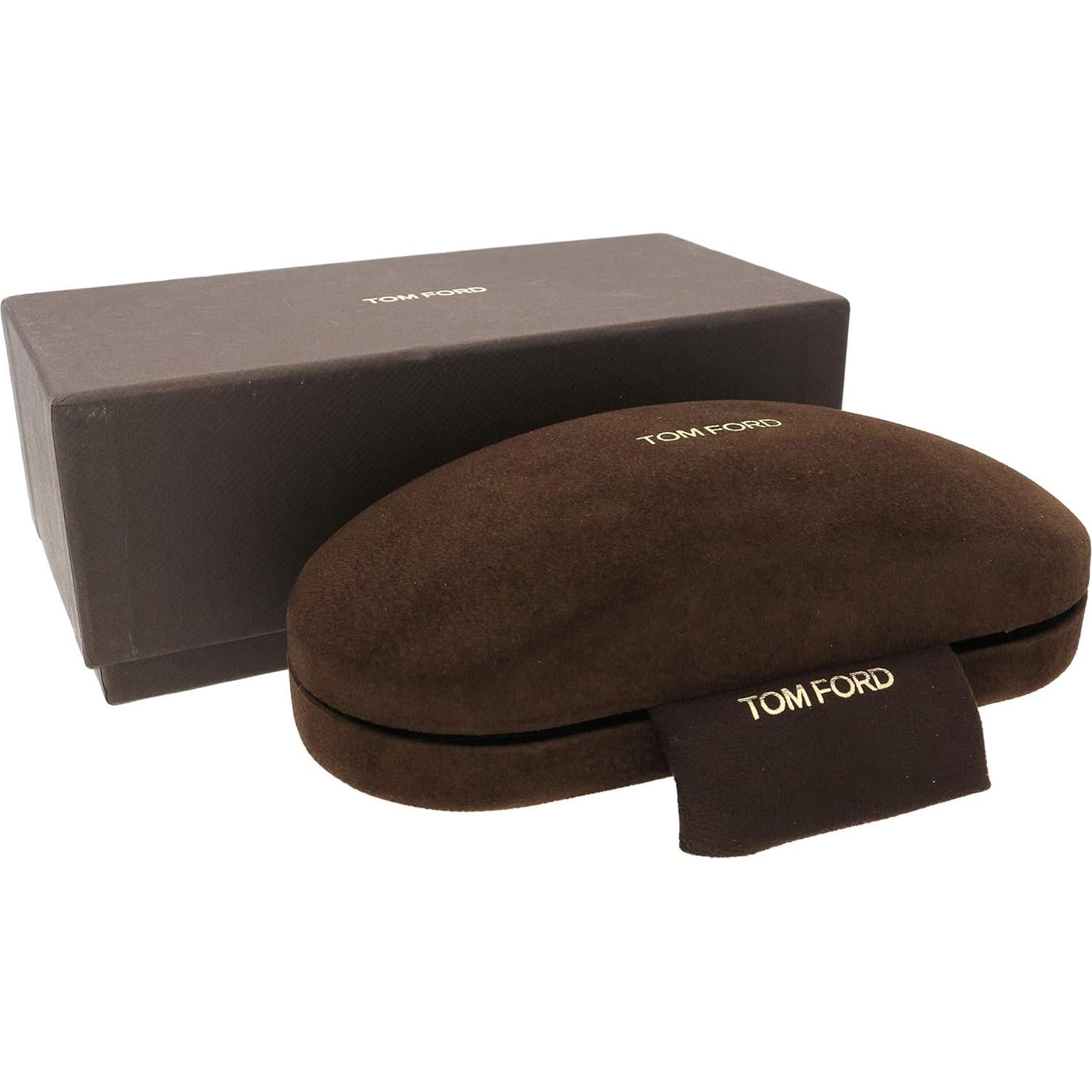 Estuche para gafas de sol Tom Ford marrón oscuro mediano