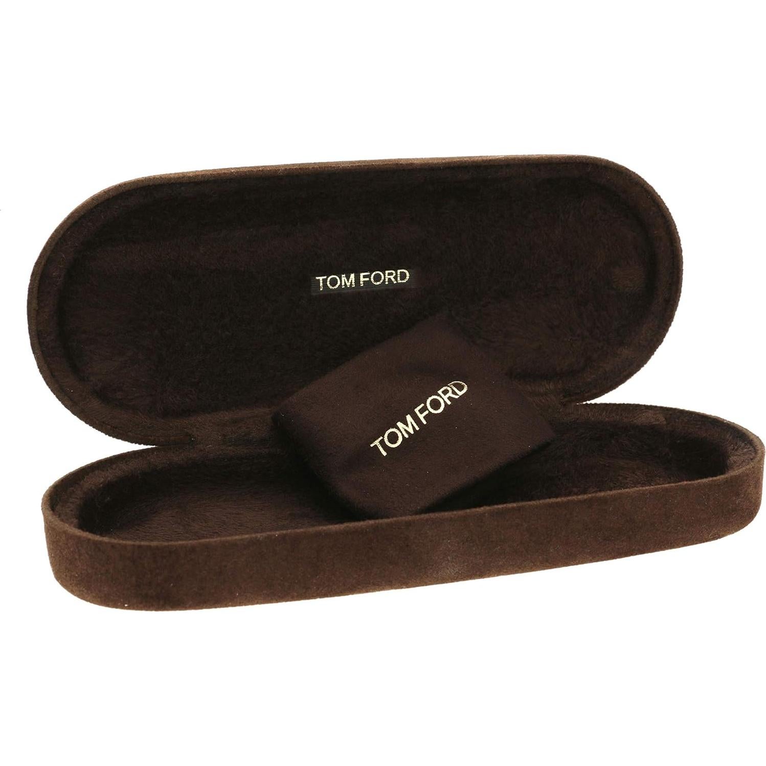 Estuche para gafas de sol Tom Ford marrón oscuro mediano