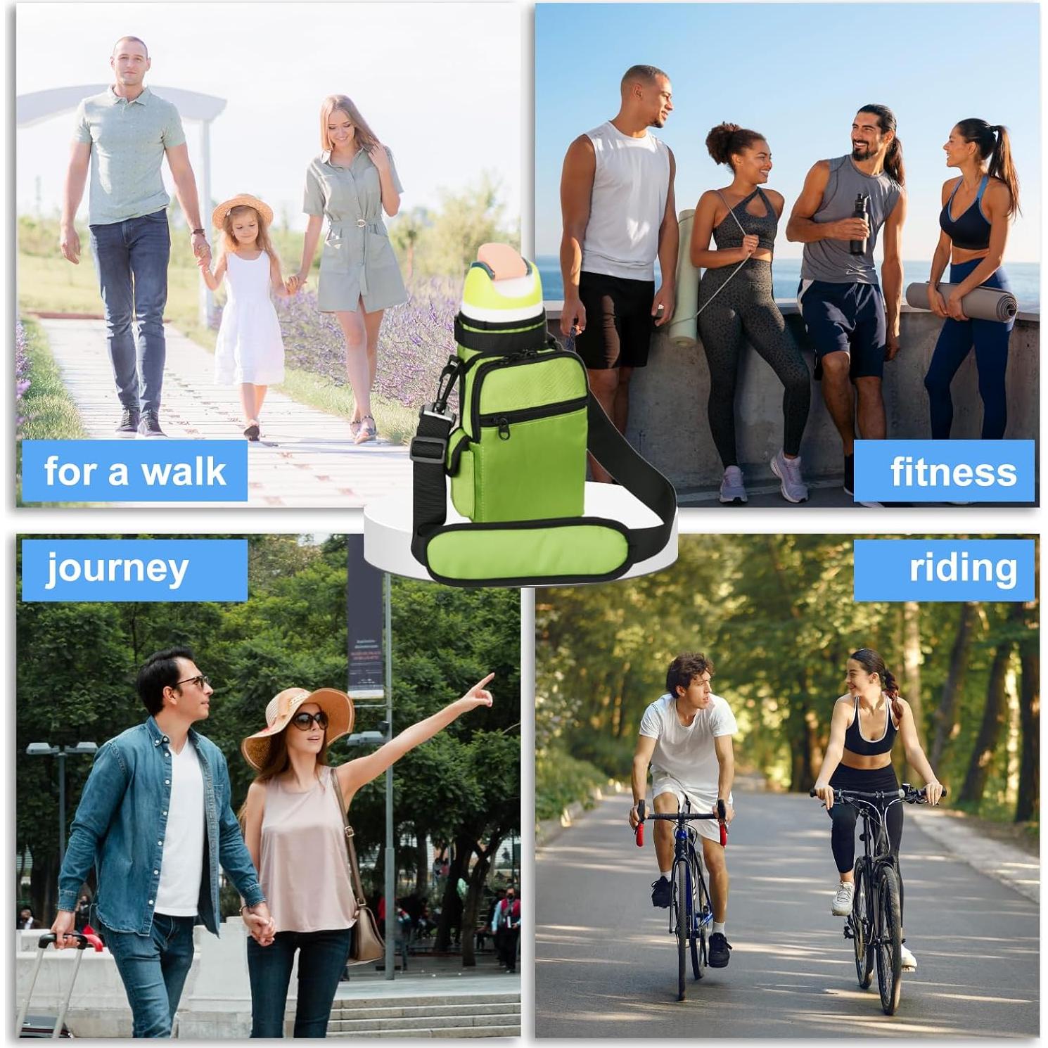 Bolsa Portabotellas de Agua Xxerciz Verde 32oz (946ml) con Bolsillo