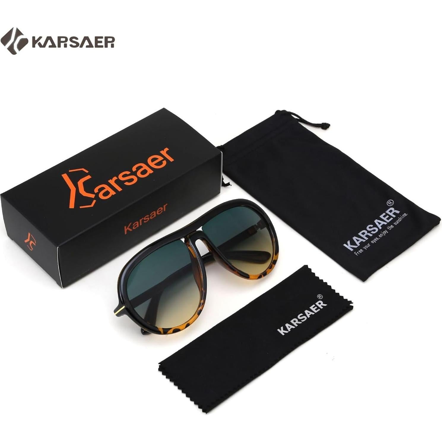 Gafas de sol aviador Karsaer unisex 60mm protección UV