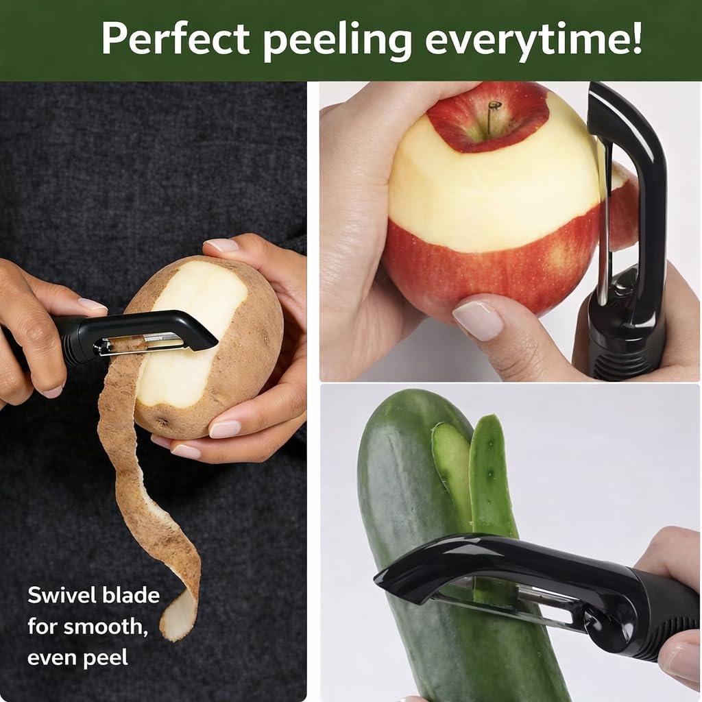 Pelador de Verduras HOMARBOR Vp100 Negro Ergonómico Acero Inoxidable