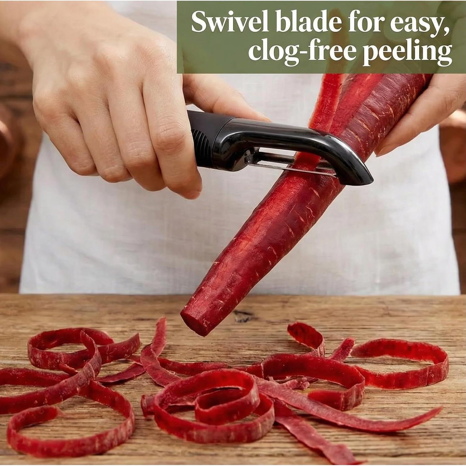 Pelador de Verduras HOMARBOR Vp100 Negro Ergonómico Acero Inoxidable