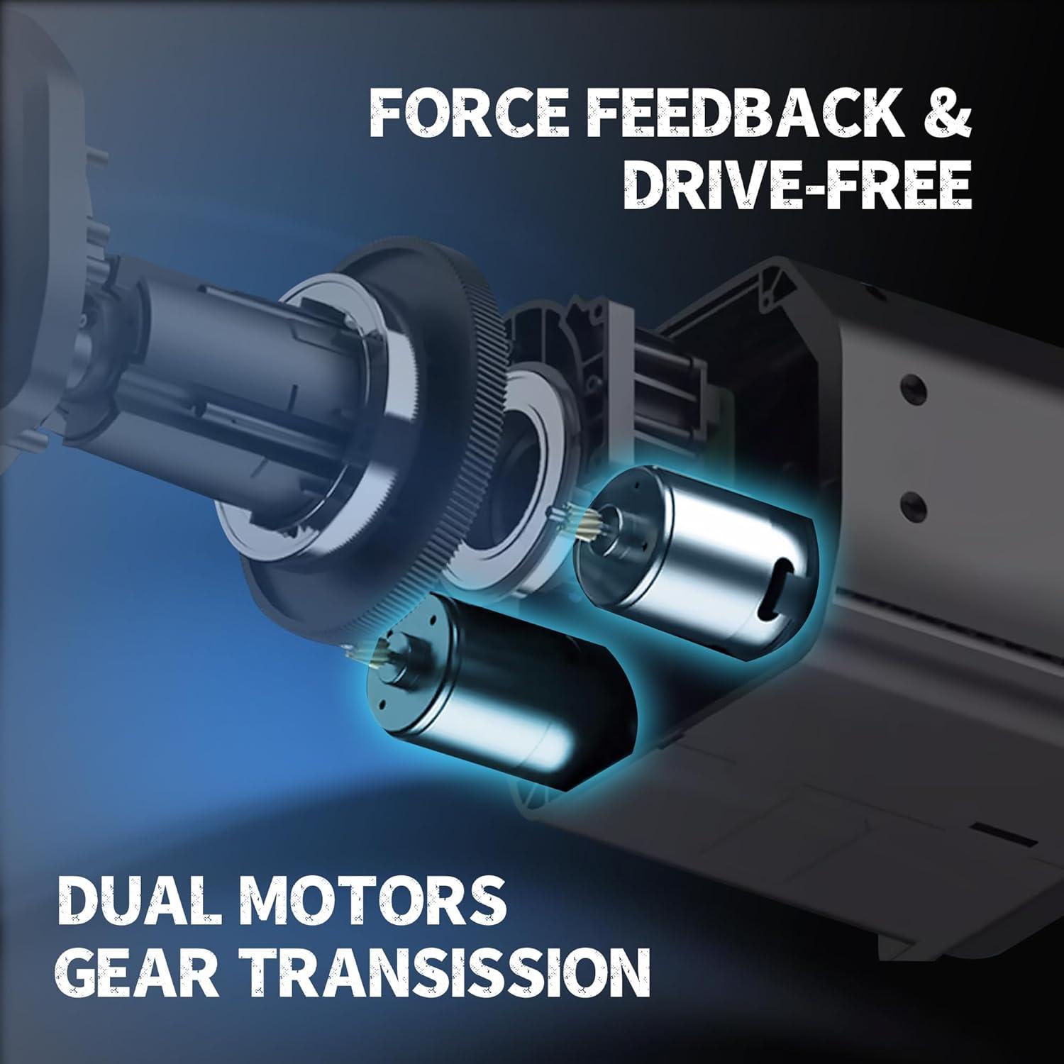 PXN V99 Force Feedback Steering Wheel, 270-900 Degree, with 3 - Pedals and Shifter Bundle for PC, PS4, Xbox One, Xbox Series X/S