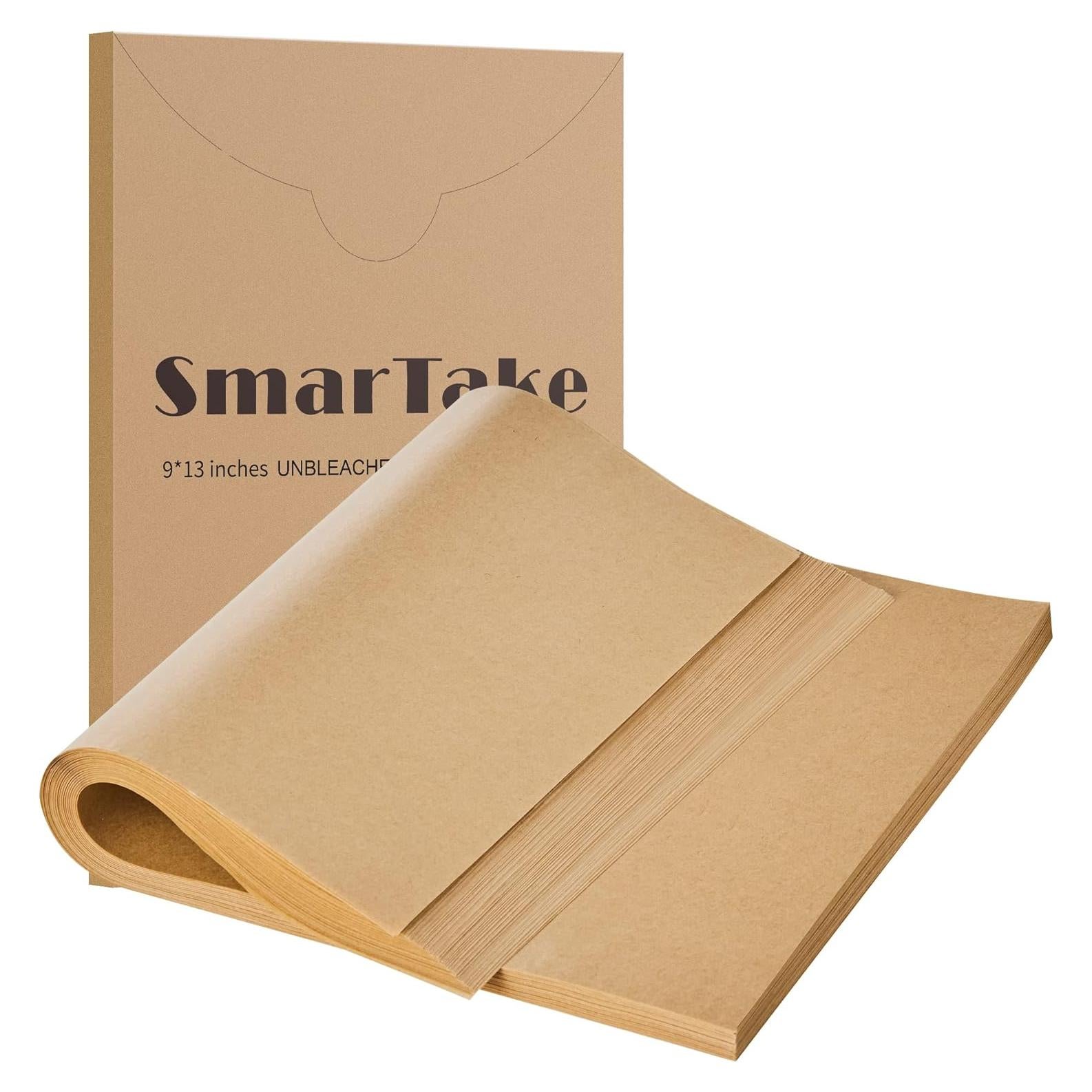 Hojas de Papel Pergamino SMARTAKE 200 Pcs 23x33 cm Antiadherentes
