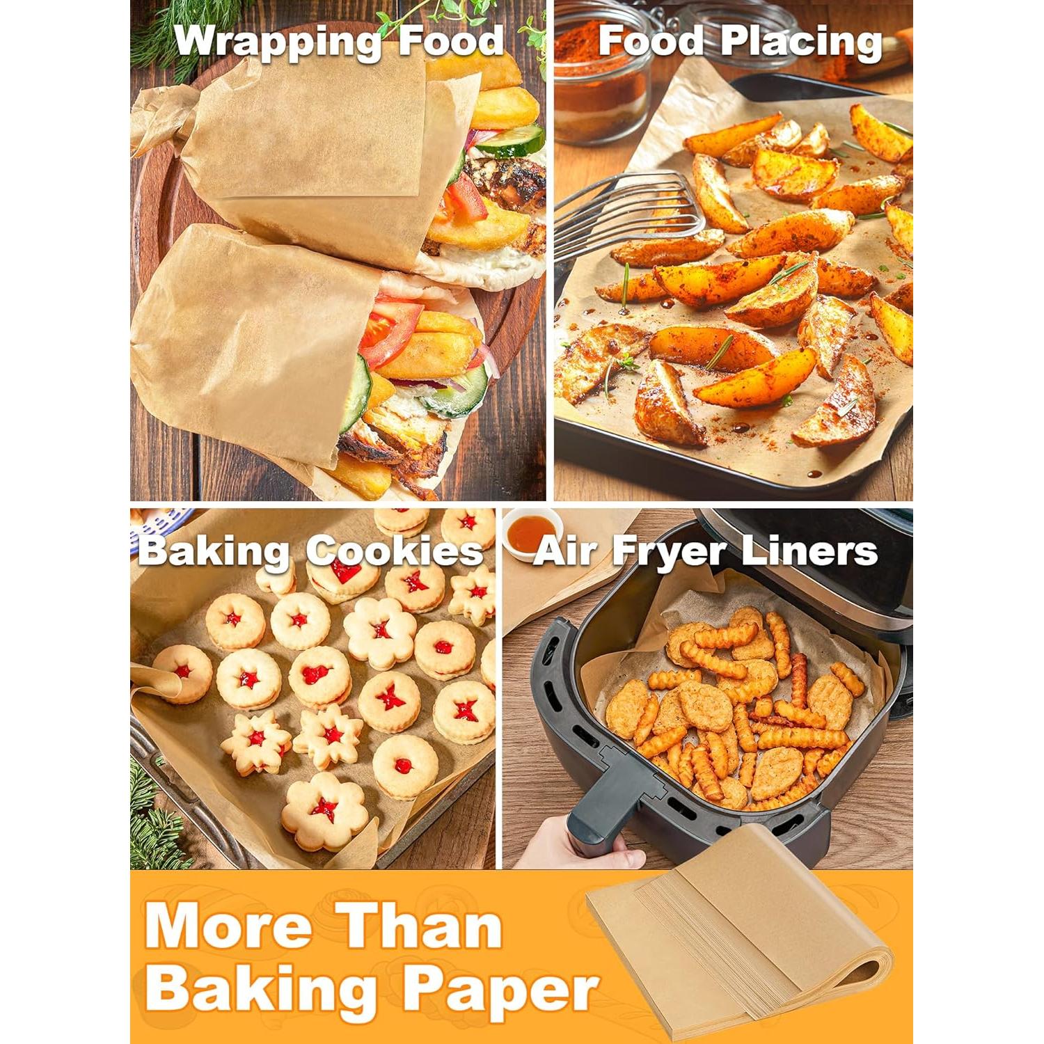 Hojas de Papel Pergamino SMARTAKE 200 Pcs 23x33 cm Antiadherentes