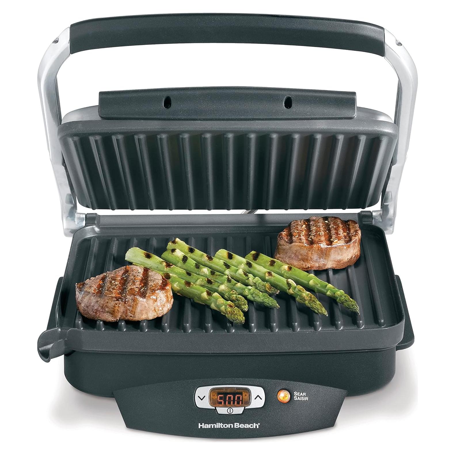 Parrilla Eléctrica Interior Hamilton Beach 100 Pulgadas Antiadherente