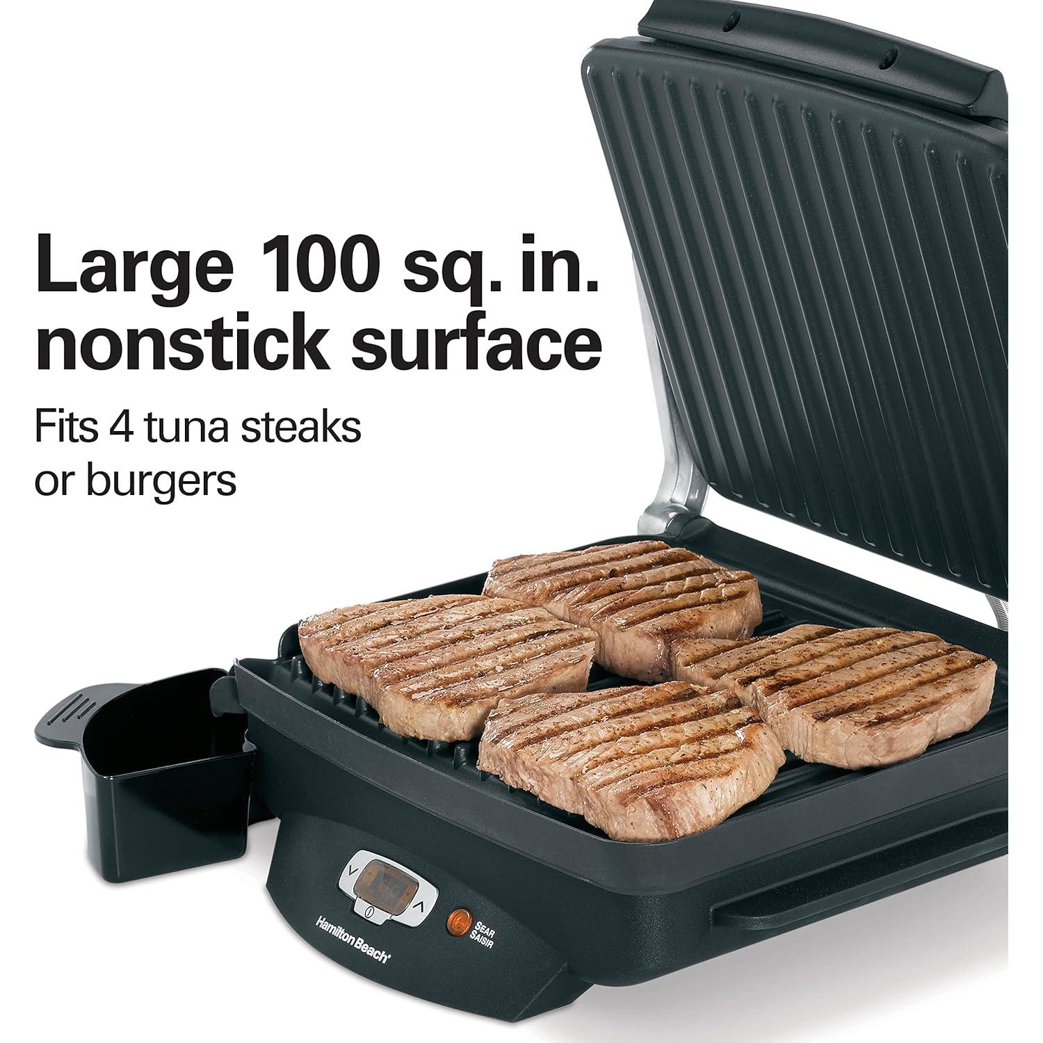 Parrilla Eléctrica Interior Hamilton Beach 100 Pulgadas Antiadherente