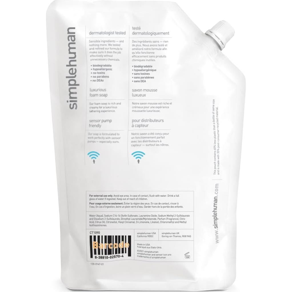 Recarga Jabón para Platos simplehuman 1000 ml Aroma Flor Cítricos