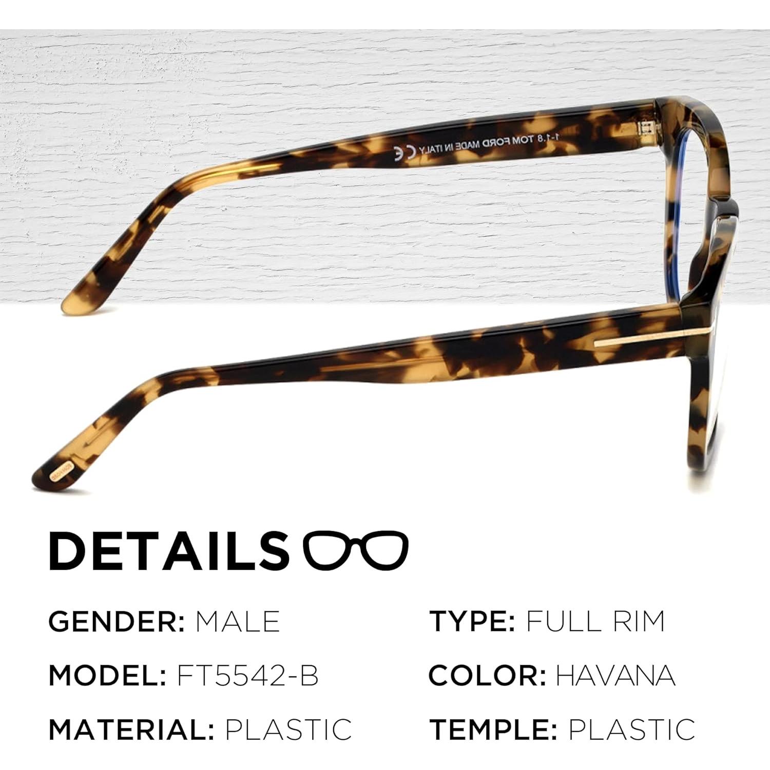 Gafas Tom Ford FT5542-B Geométricas + Kit de Limpieza