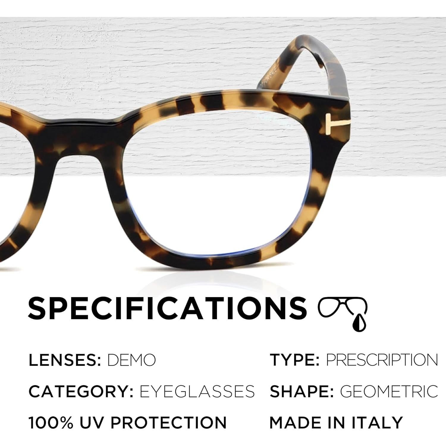 Gafas Tom Ford FT5542-B Geométricas + Kit de Limpieza