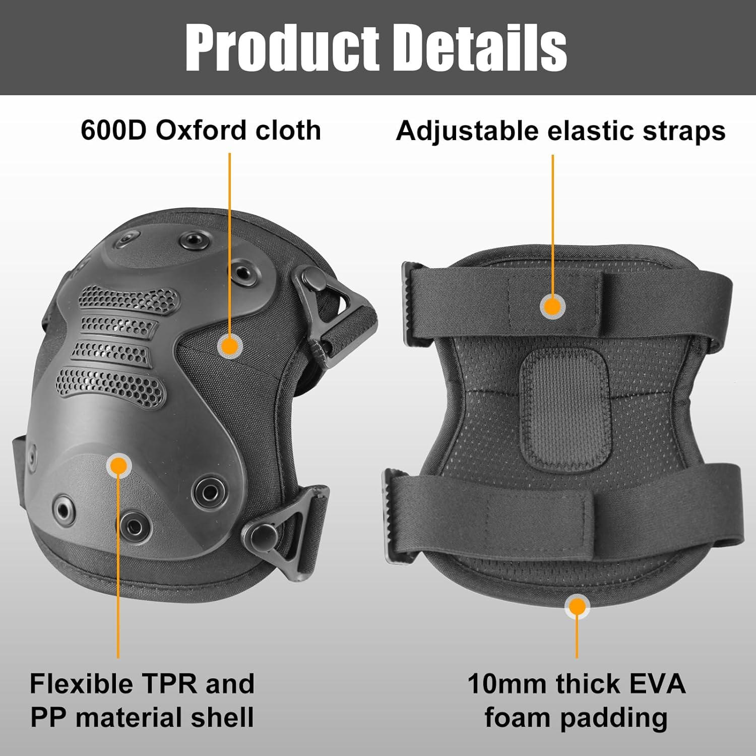 Almohadillas Protectores de Rodillas BZTAC Tácticas Ajustables