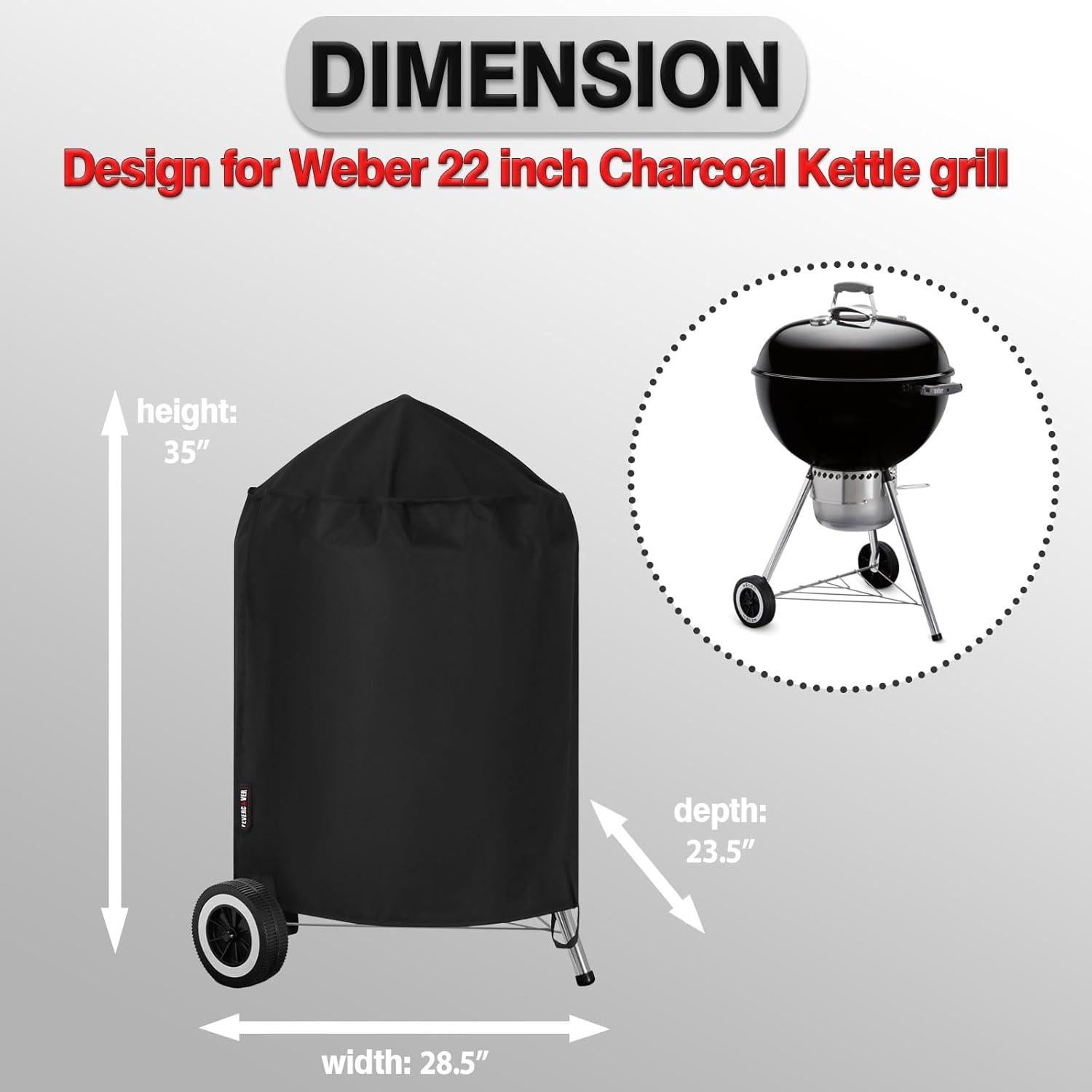 Cubierta para Parrilla de Carbón FEVERCOVER 22" Impermeable