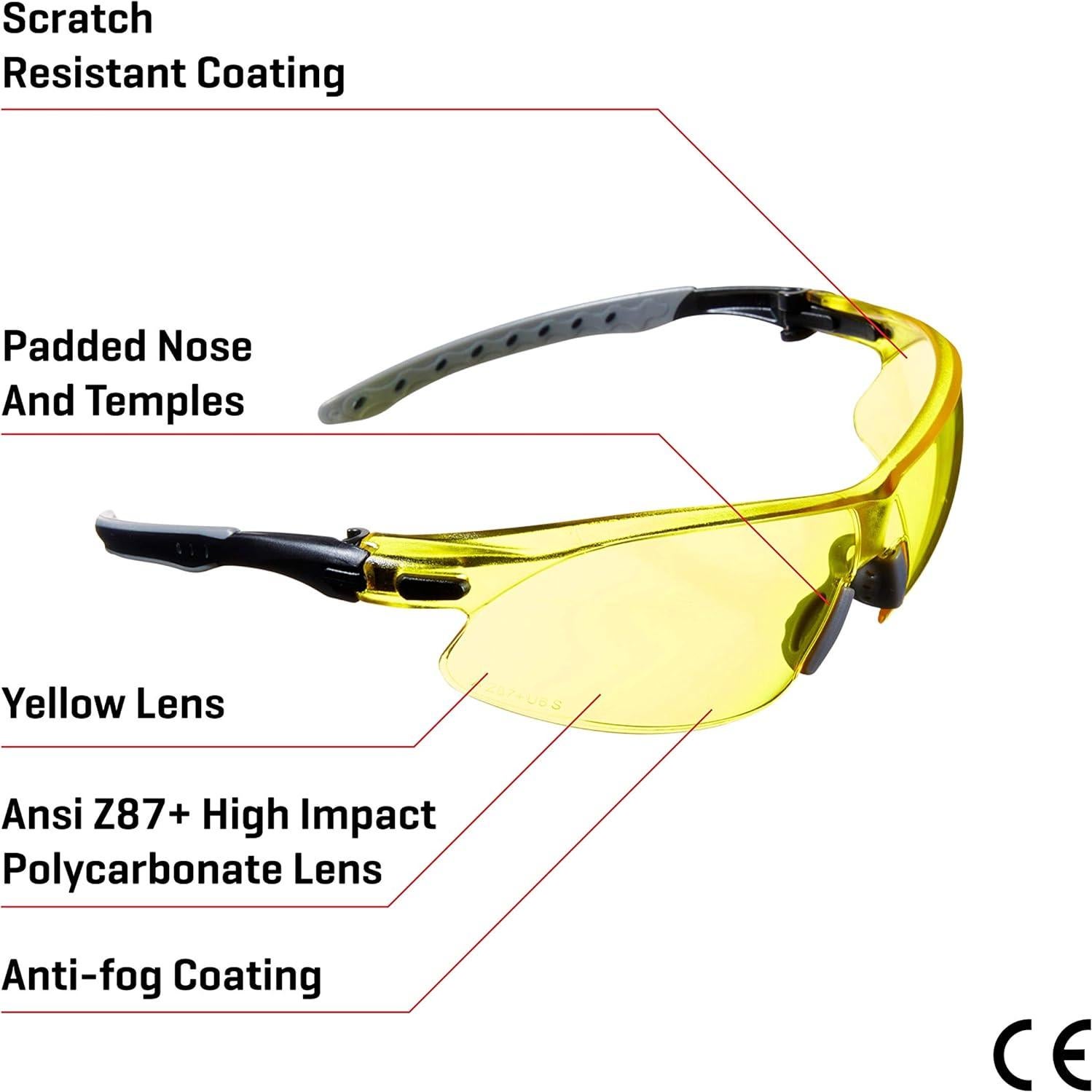 Gafas de Seguridad Allen Company Keen - Lentes Claros y Amarillos