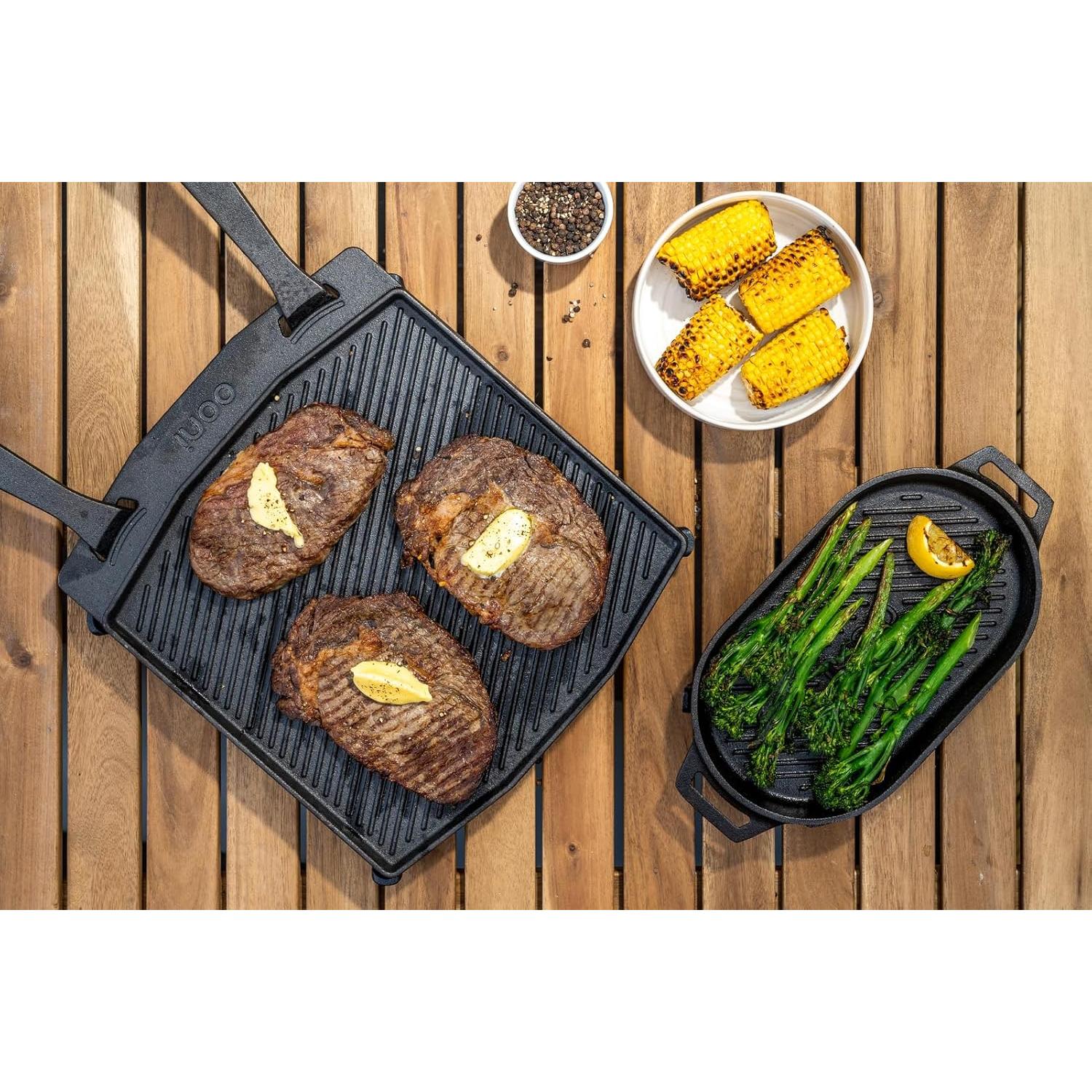 Sartén de Hierro Fundido Ooni Grizzler 30.9x15.9 cm Apta Horno