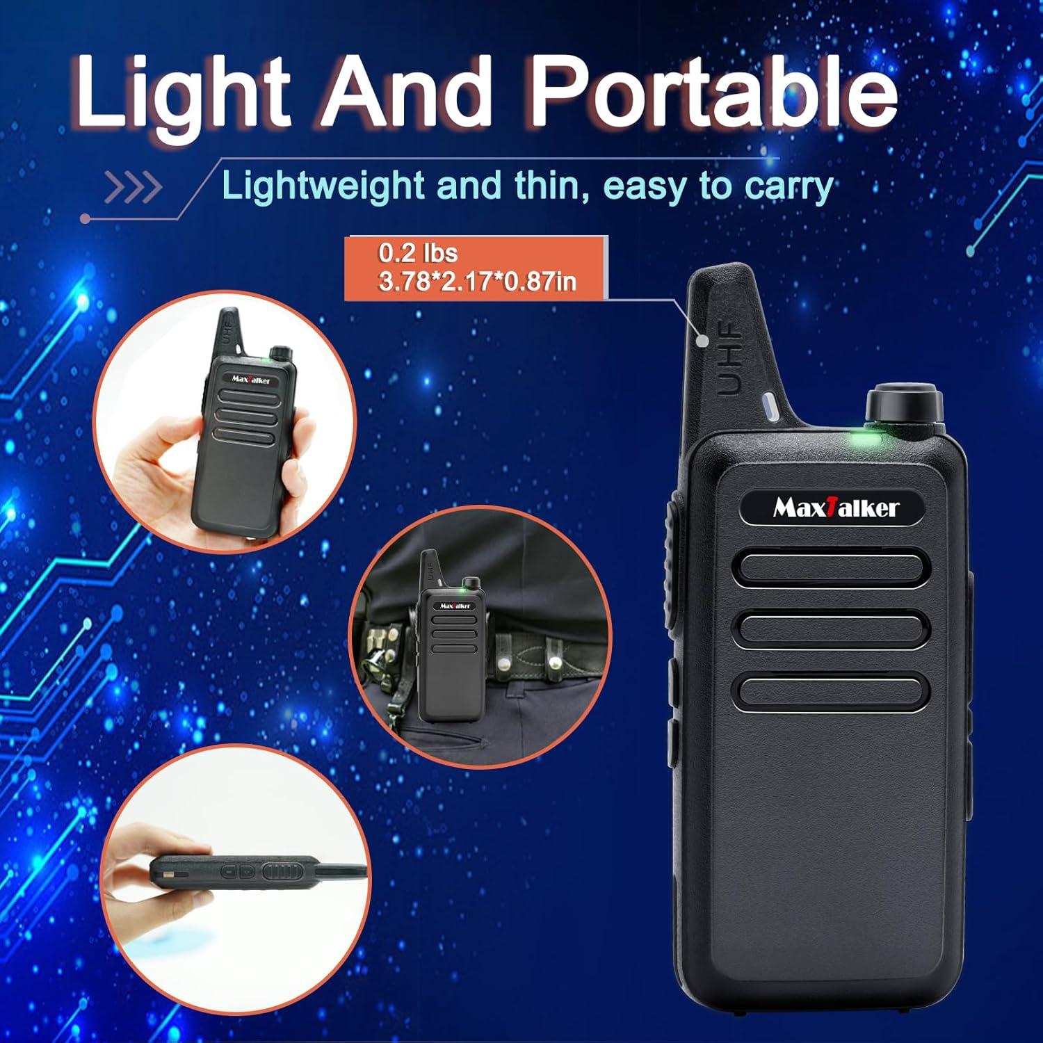 Walkie Talkies Recargables MaxTalker MT1 4 Pzs Largo Alcance