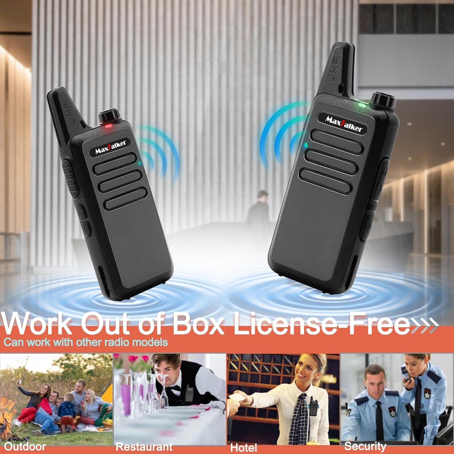 Walkie Talkies Recargables MaxTalker MT1 4 Pzs Largo Alcance