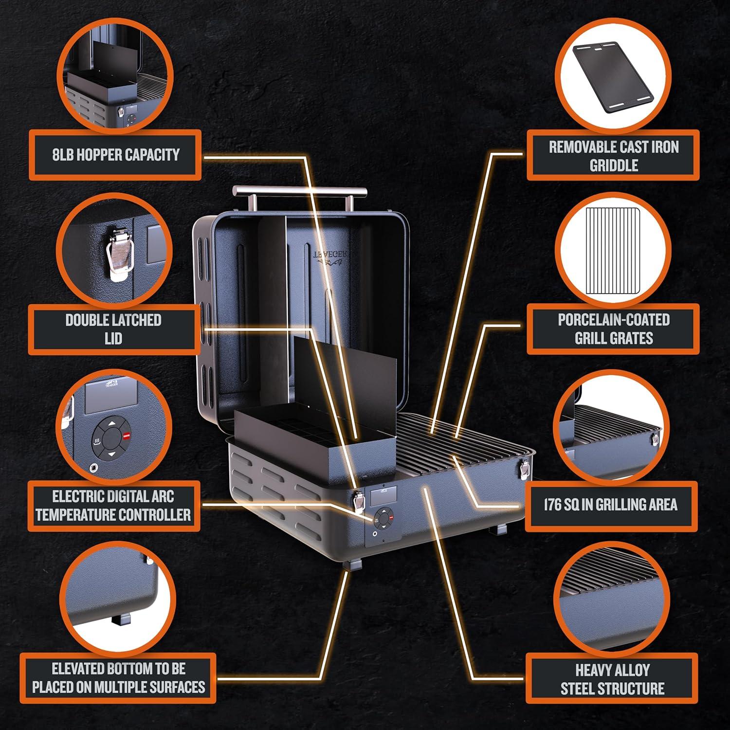 Parrilla de Pellet Portátil Traeger Ranger TFT18KLD 24.5kg