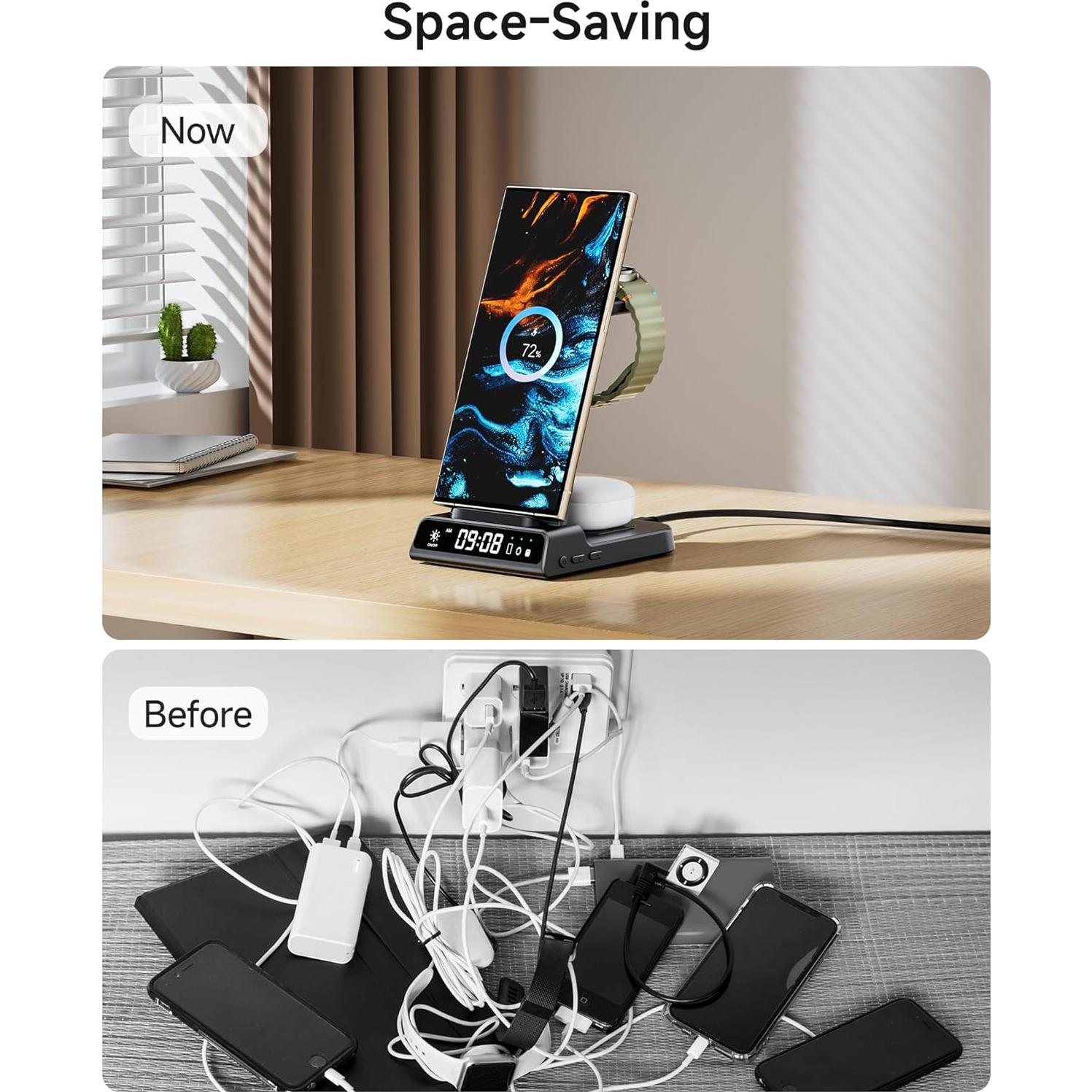Cargador Inalámbrico leQuiven 4 en 1 para Samsung y iPhone