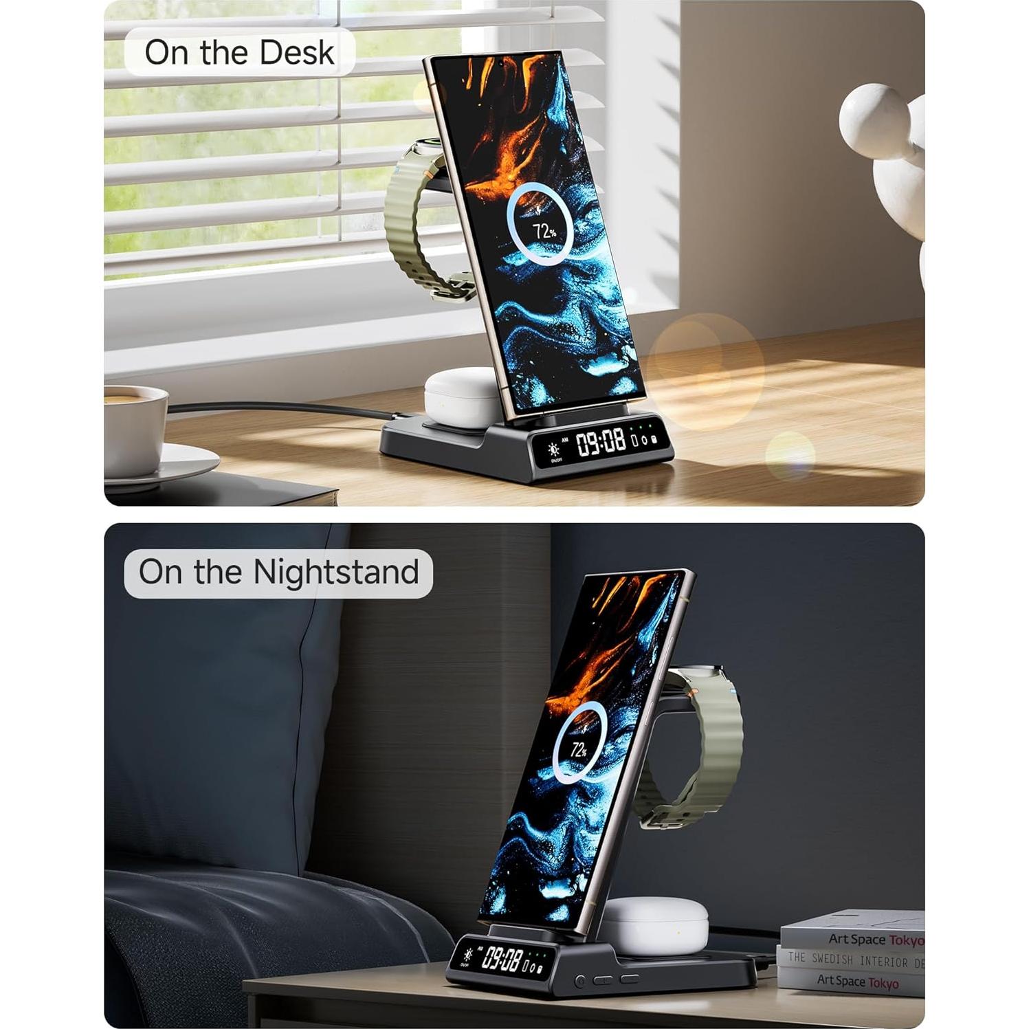 Cargador Inalámbrico leQuiven 4 en 1 para Samsung y iPhone