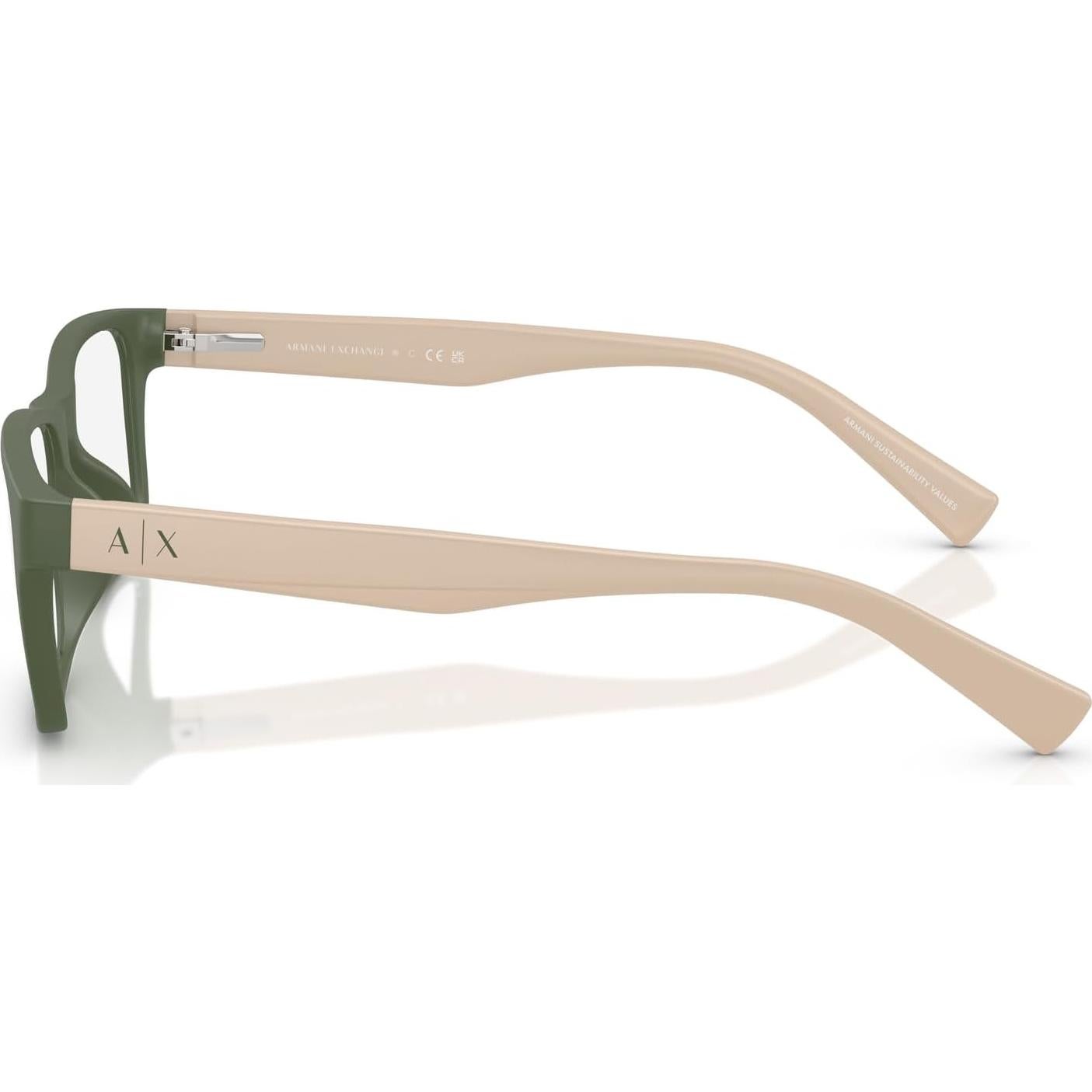 Montura de gafas Armani Exchange AX3038F para hombres verde mate