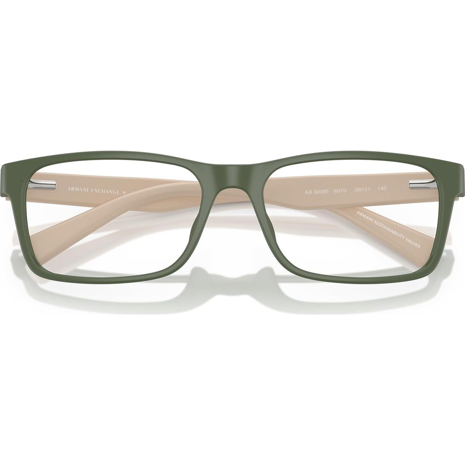 Montura de gafas Armani Exchange AX3038F para hombres verde mate