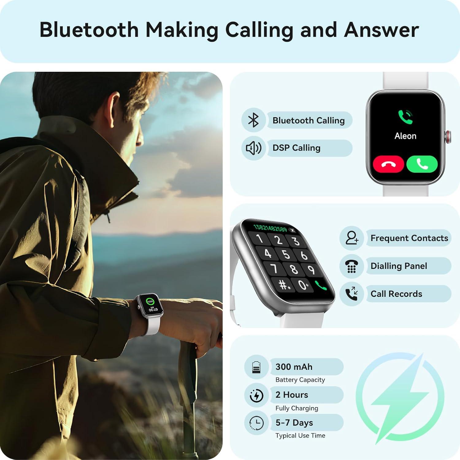 Reloj Inteligente Yoever IDW20 1.91" HD Bluetooth IP68