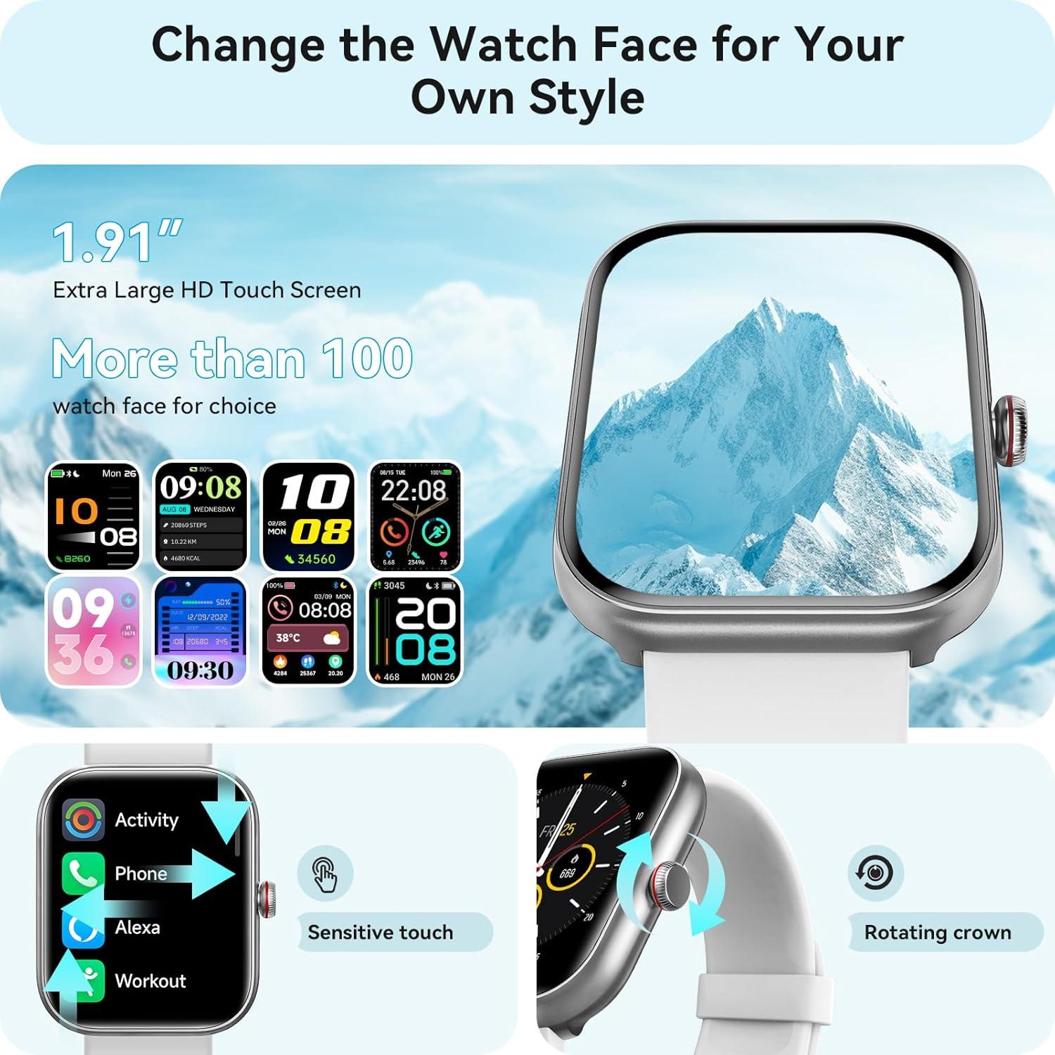 Reloj Inteligente Yoever IDW20 1.91" HD Bluetooth IP68
