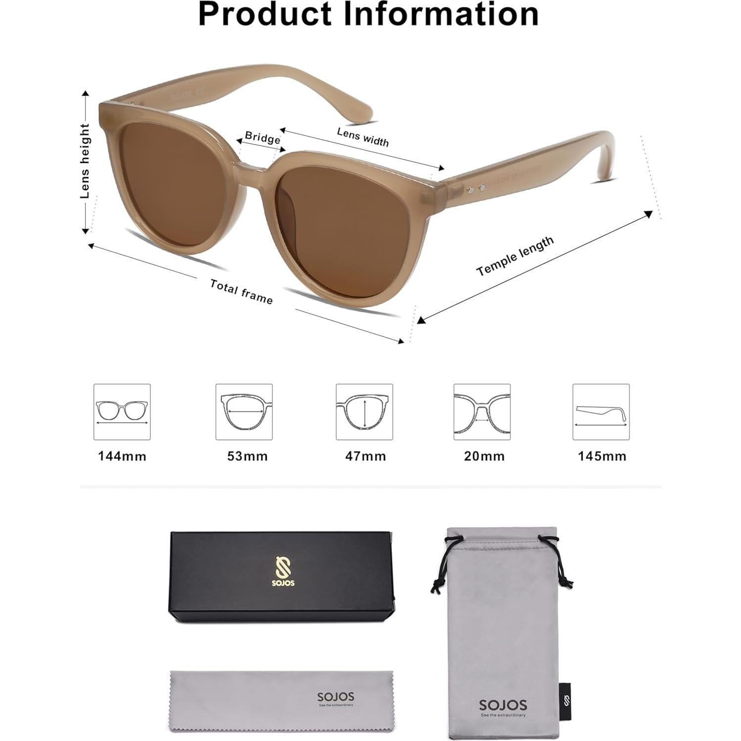 Gafas de sol SOJOS Trendy ojo de gato UV400 para mujeres