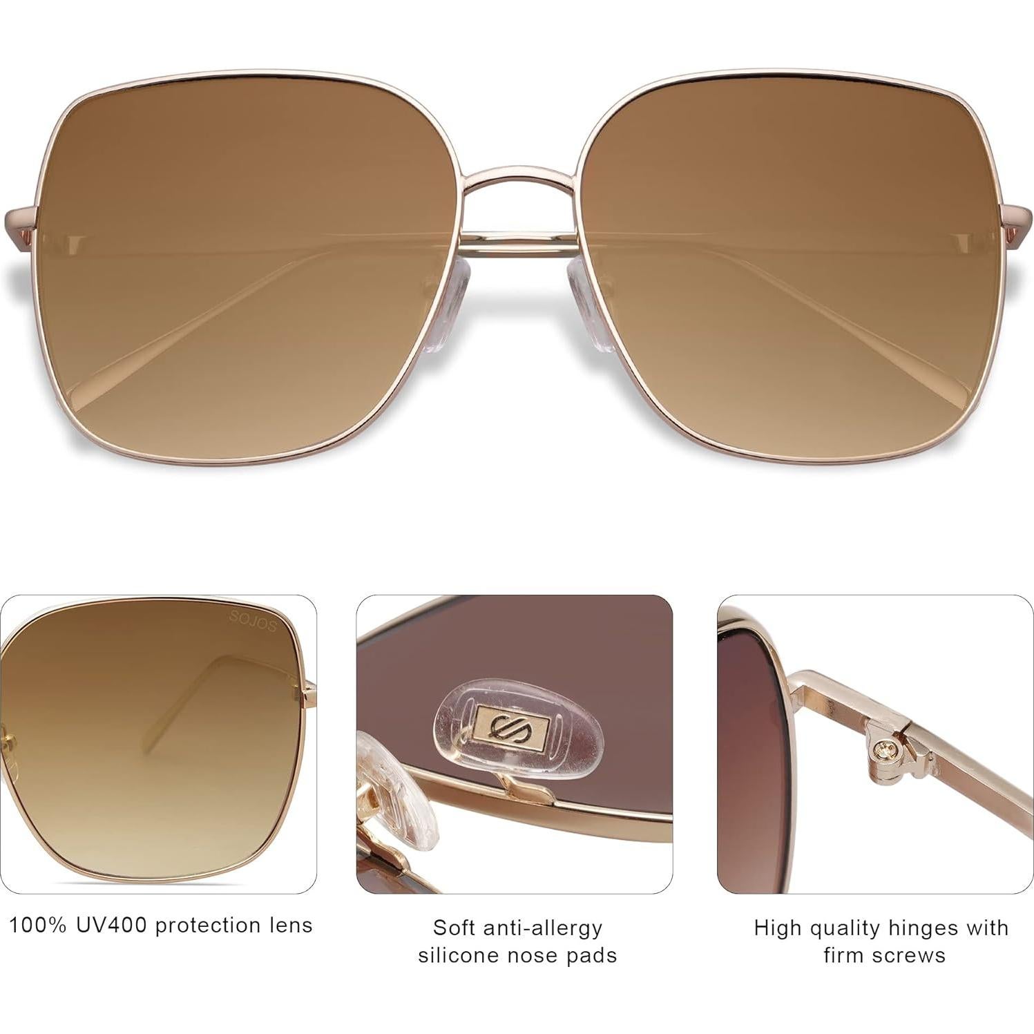 Gafas de sol cuadradas SOJOS SJ1146 con lentes UV400