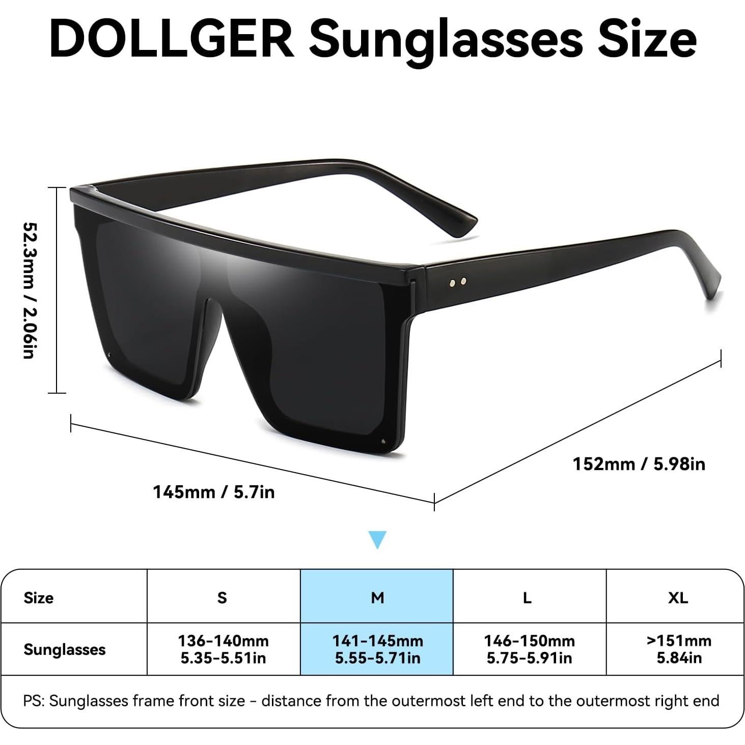 Gafas de sol grandes Dollger para hombres y mujeres UV400