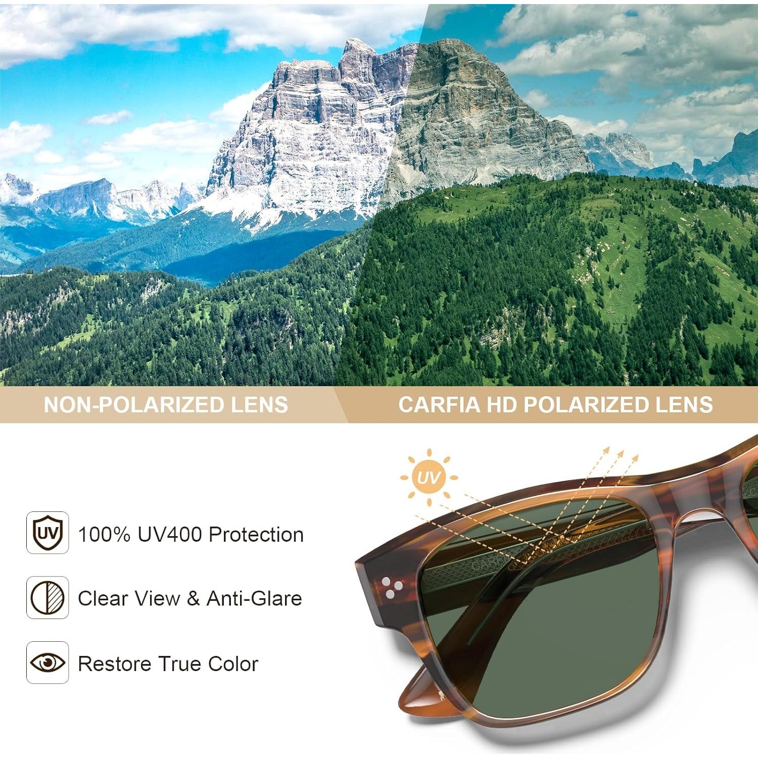 Gafas de sol CARFIA polarizadas UV400 estilo retro cuadrado